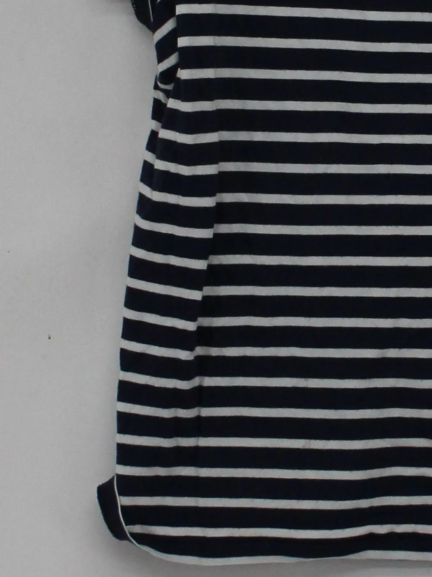 Boden Women's T-Shirt L Blue Striped 100% Cotton Short Sleeve Round Neck Basic - Image 4