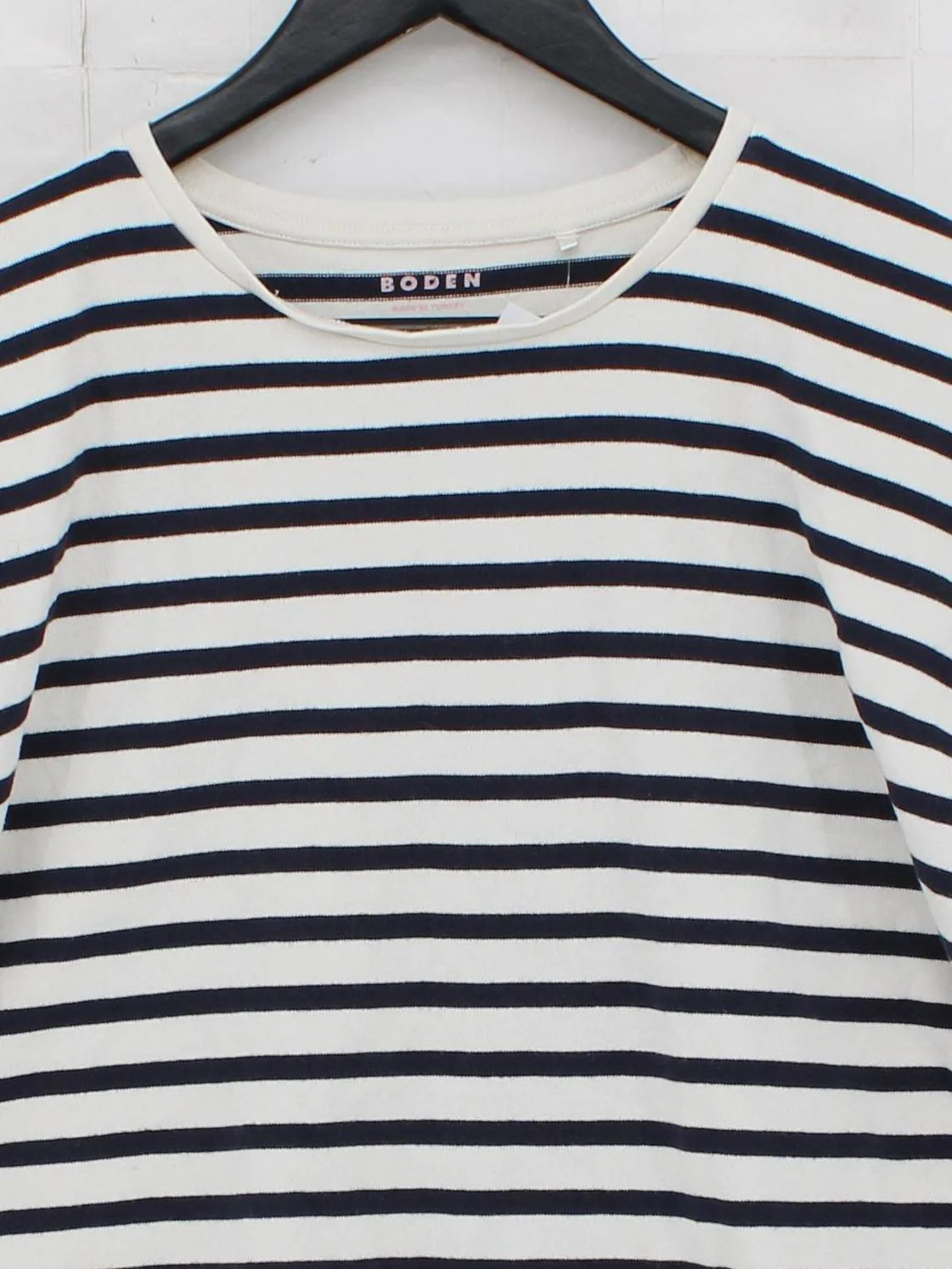 Boden Women's T-Shirt L Multi Striped 100% Cotton Short Sleeve Round Neck Basic - Image 3