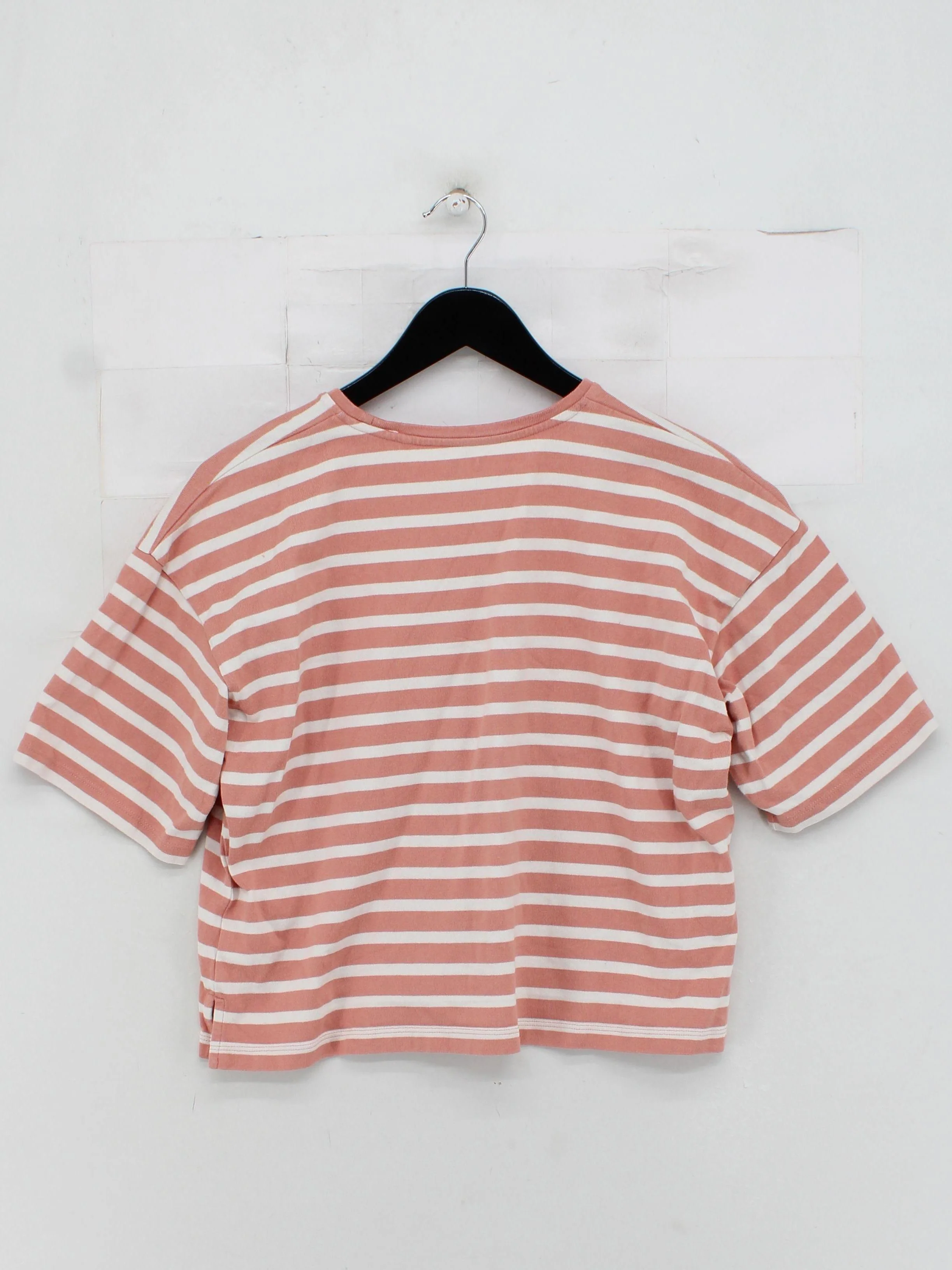 Boden Women's T-Shirt L Pink Striped 100% Cotton Short Sleeve Round Neck Basic - Image 2