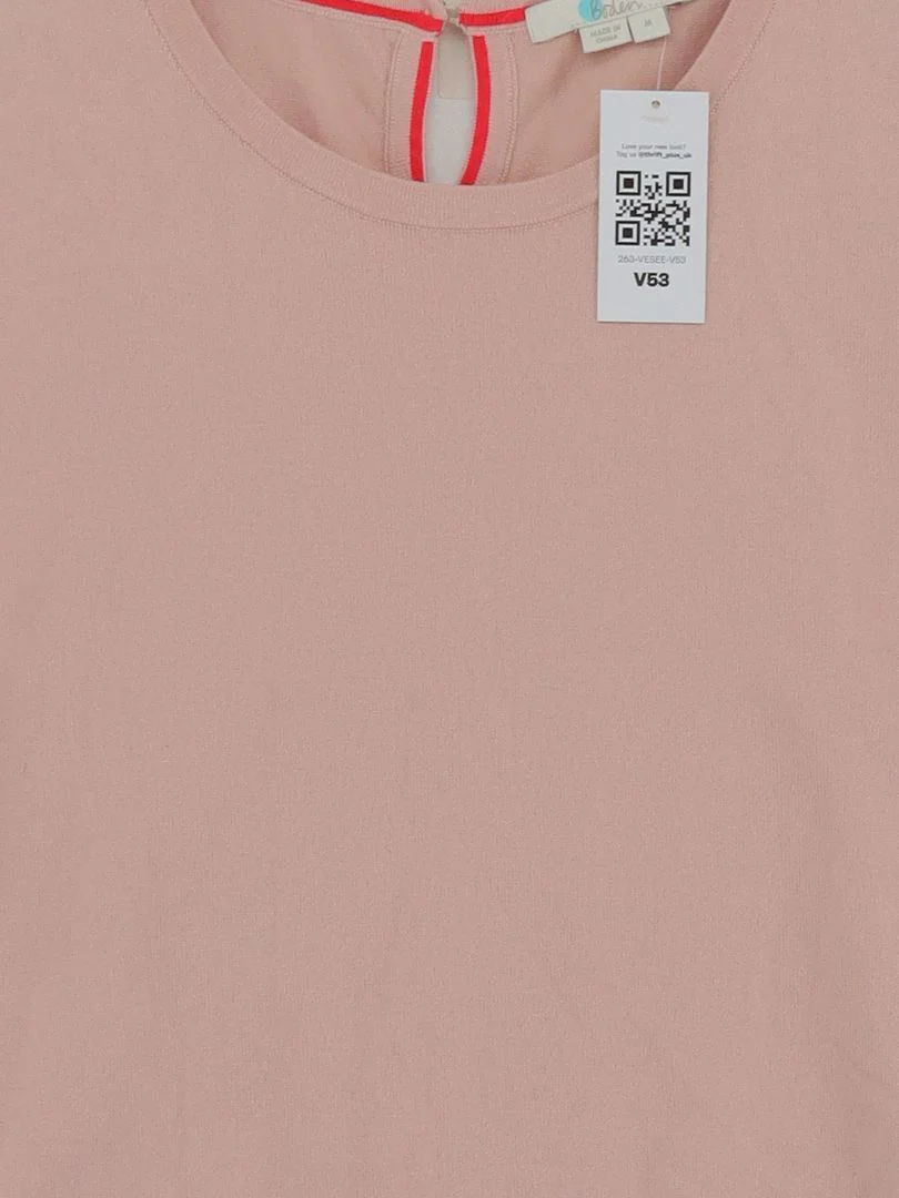 Boden Women's T-Shirt M Pink Cotton with Polyamide, Elastane Basic - Image 3