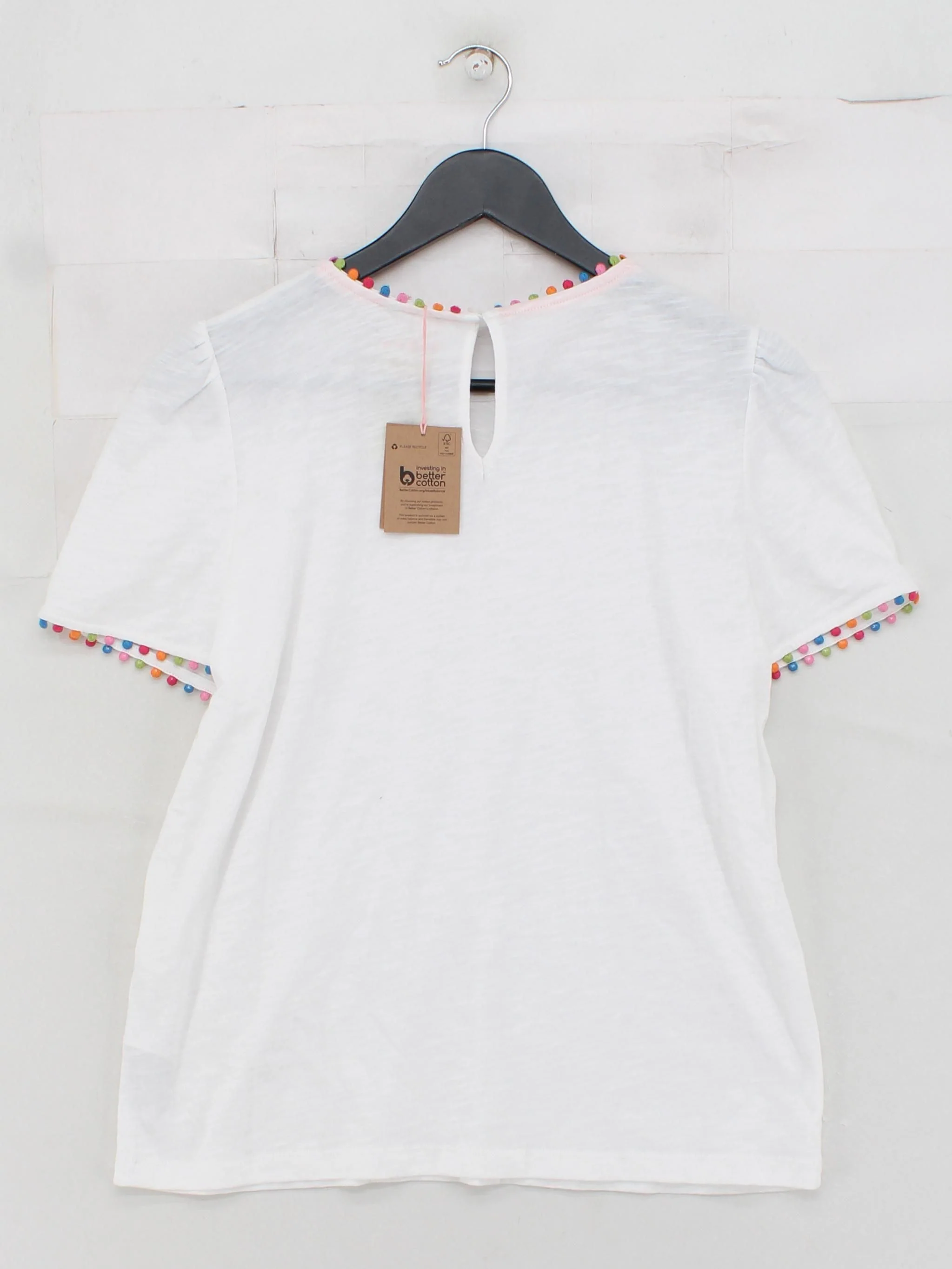 Boden Women's T-Shirt M White 100% Cotton Basic New with tags - Image 2