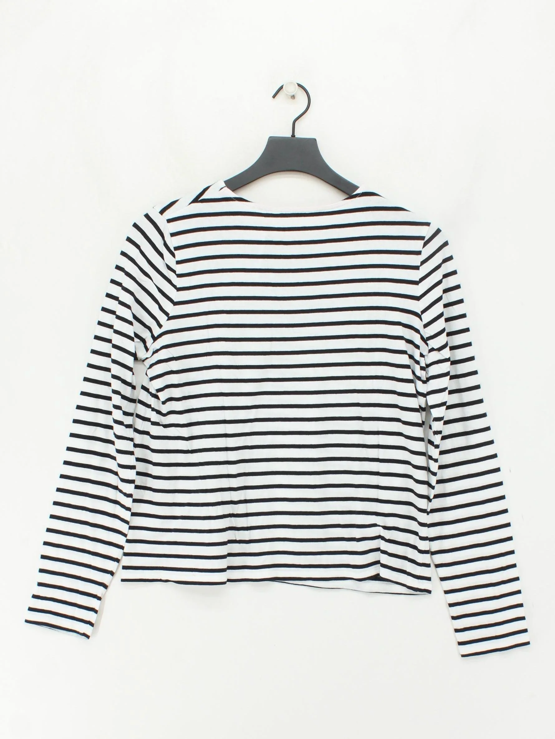 Boden Women's T-Shirt M White Striped 100% Cotton Short Sleeve Round Neck Basic - Image 2