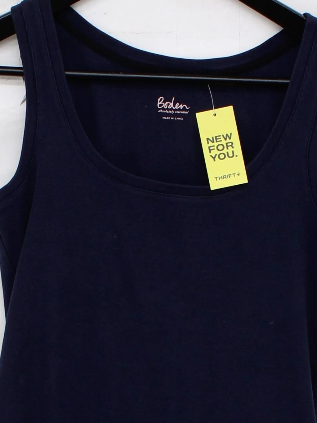 Boden Women's T-Shirt S Blue Cotton with Elastane Sleeveless Round Neck Basic - Image 3