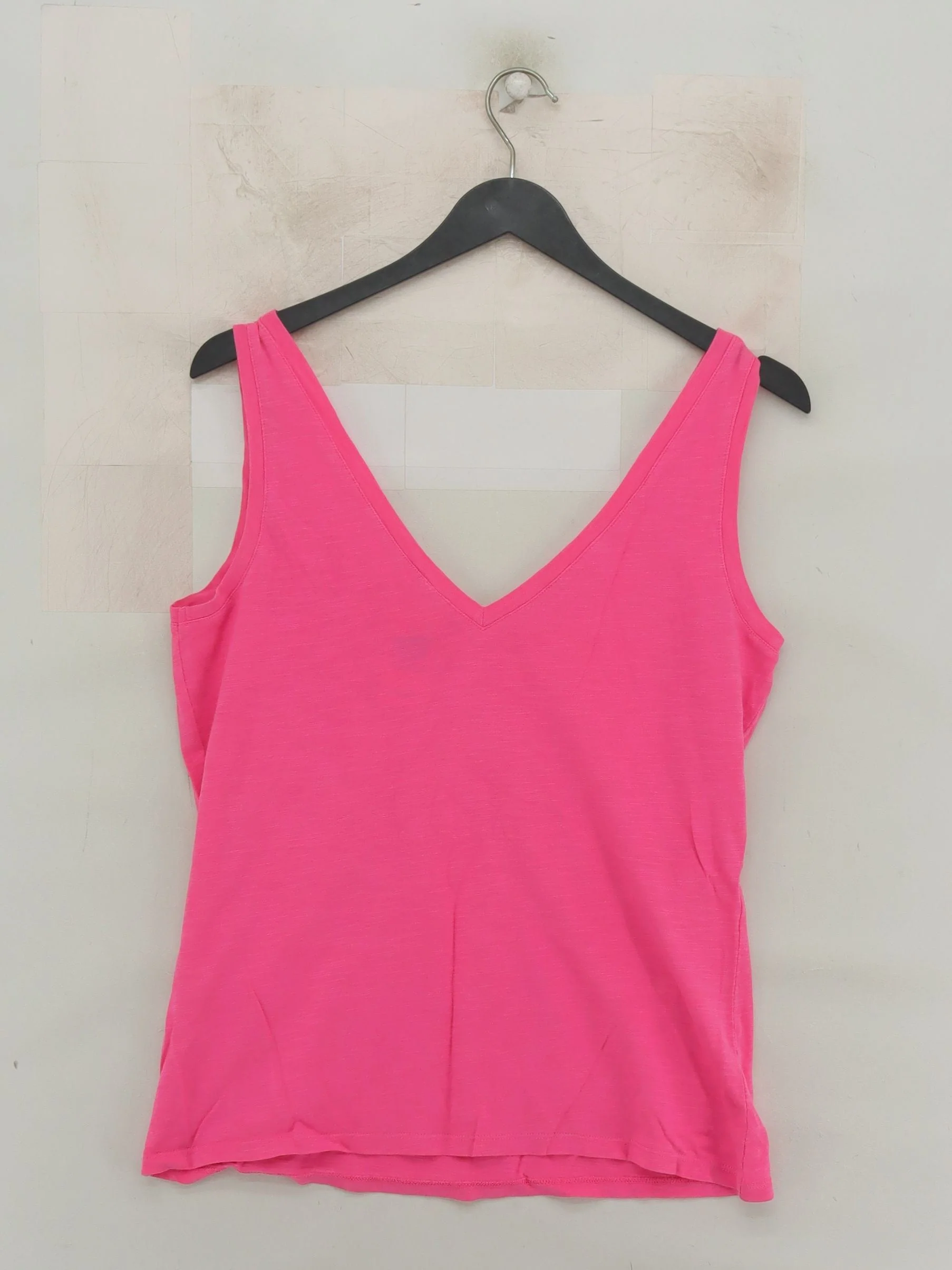 Boden Women's T-Shirt S Pink 100% Cotton Sleeveless V-Neck Basic - Image 2