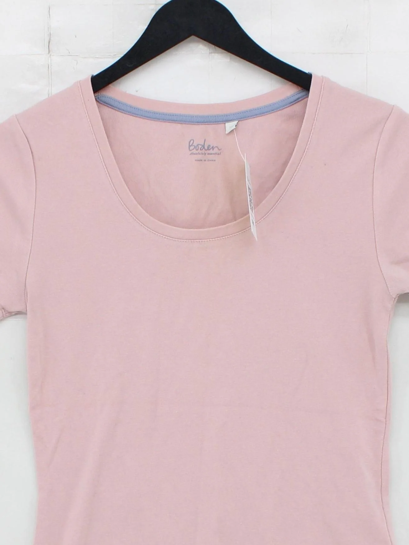 Boden Women's T-Shirt S Pink Cotton with Elastane Short Sleeve Round Neck Basic - Image 3