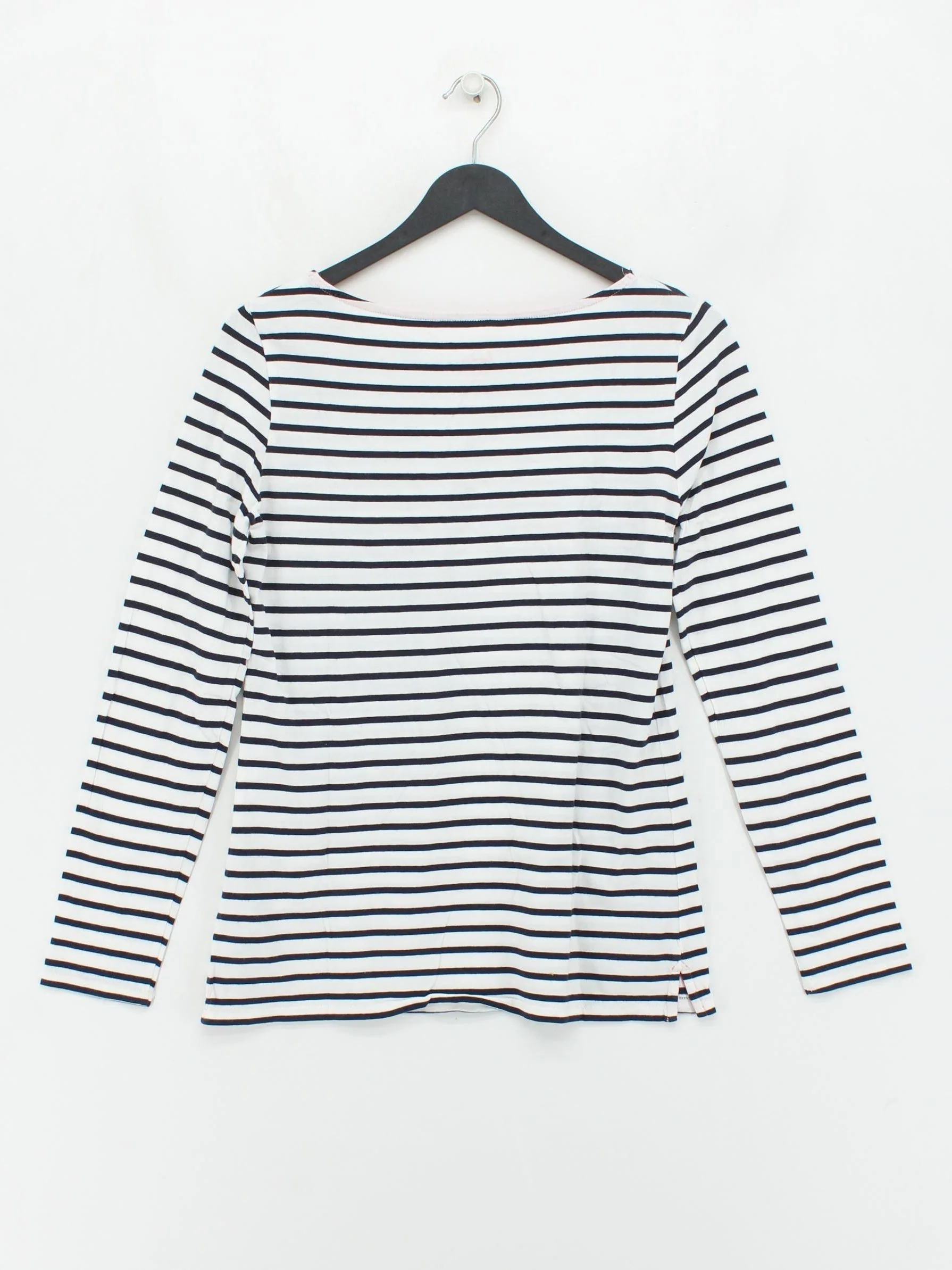 Boden Women's T-Shirt S White Striped 100% Cotton Short Sleeve Round Neck Basic - Image 2