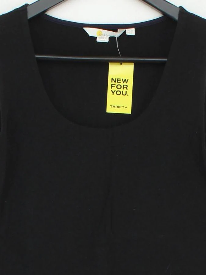 Boden Women's T-Shirt UK 10 Black Cotton with Elastane Basic - Image 3