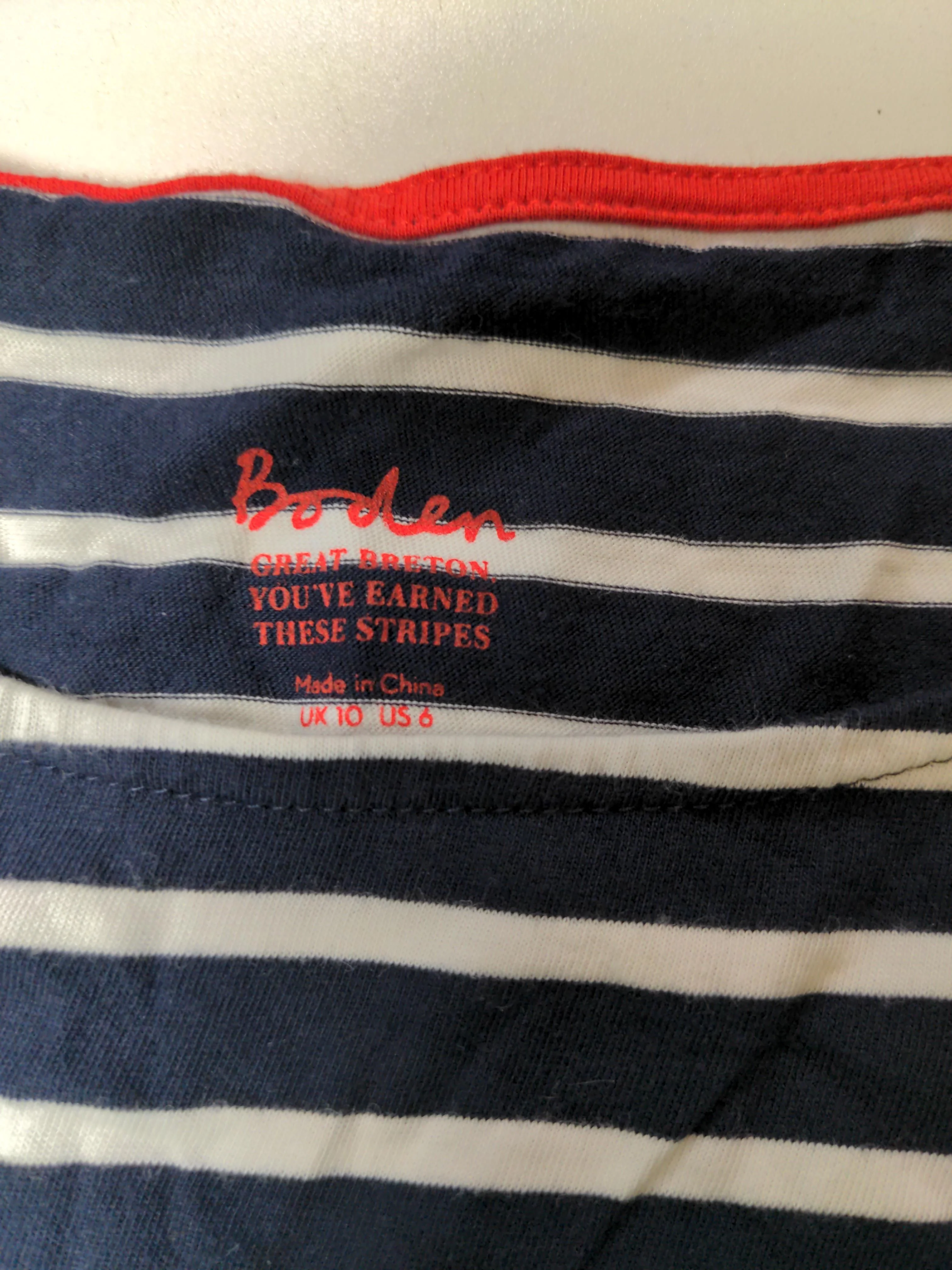 Boden Women's T-Shirt UK 10 Blue 100% Cotton Basic - Image 5