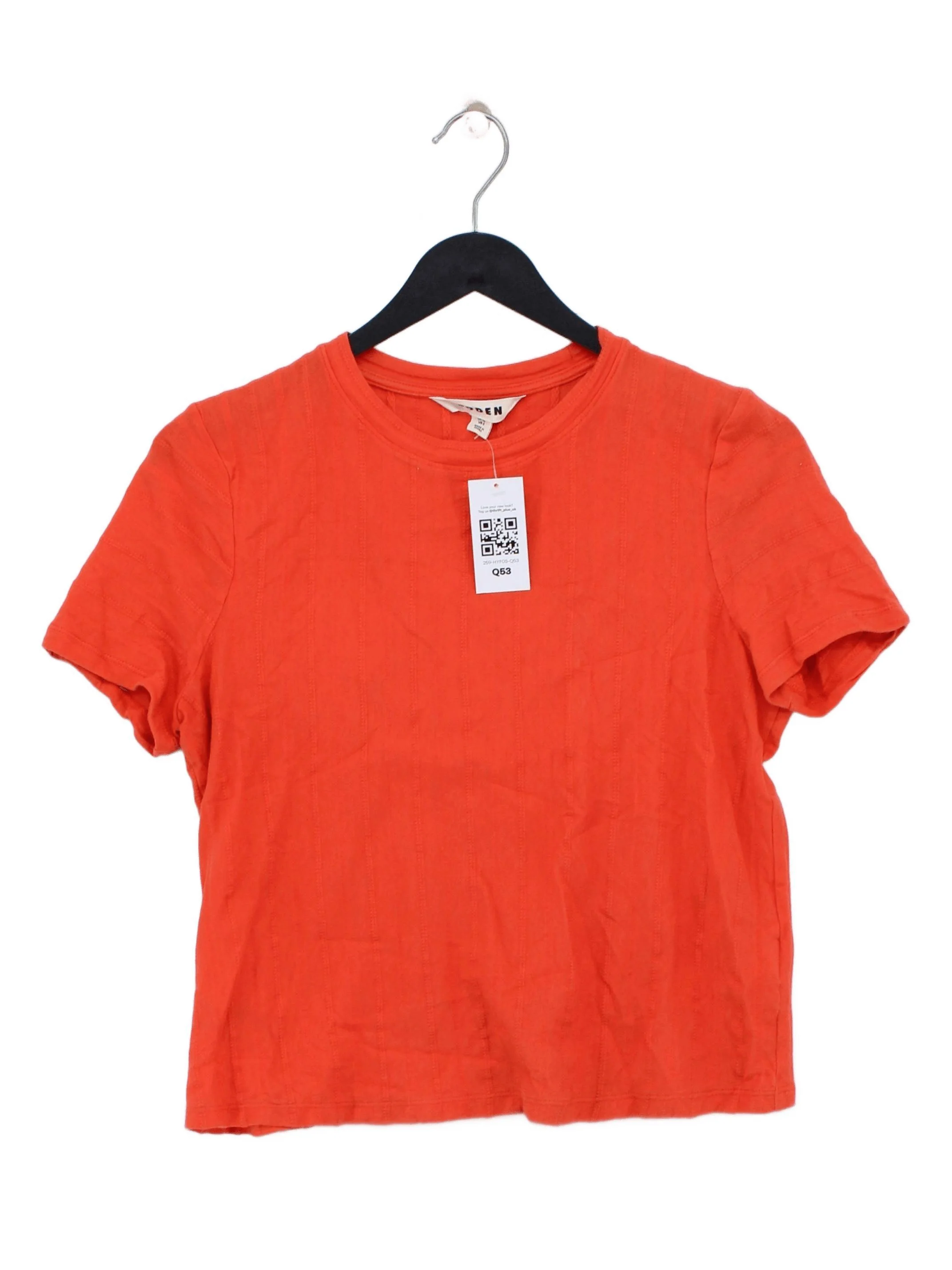 Boden Women's T-Shirt UK 10 Orange 100% Cotton Short Sleeve Round Neck Basic