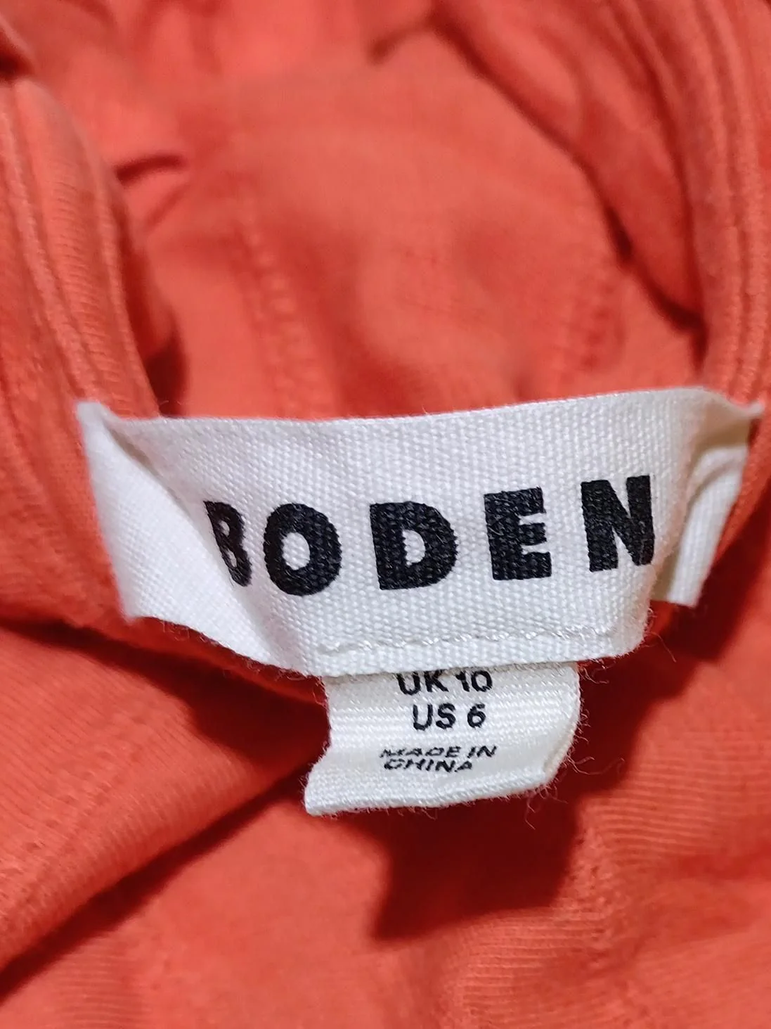 Boden Women's T-Shirt UK 10 Orange 100% Cotton Short Sleeve Round Neck Basic - Image 5