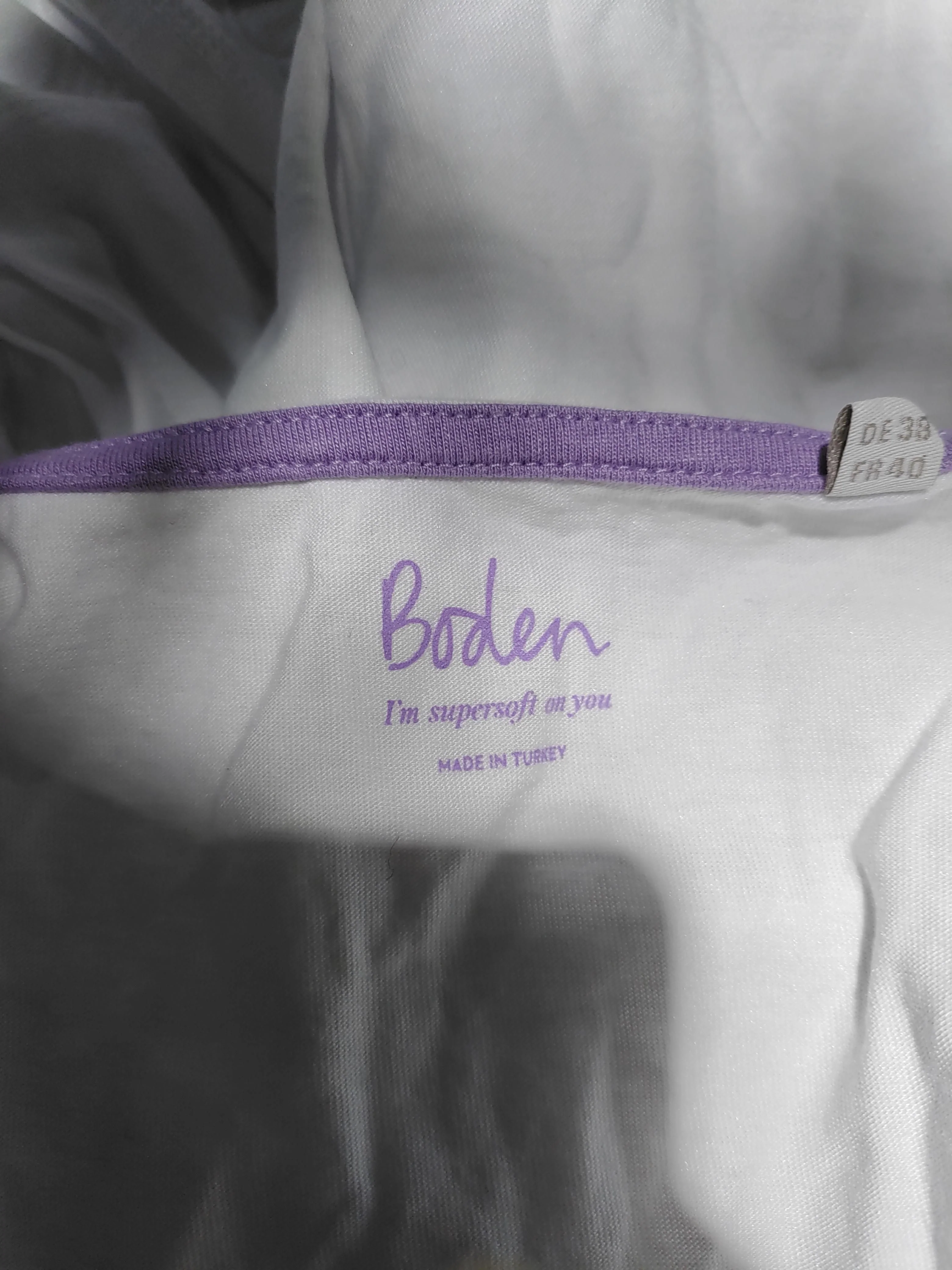 Boden Women's T-Shirt UK 10 White Cotton with Lyocell Modal Basic - Image 5