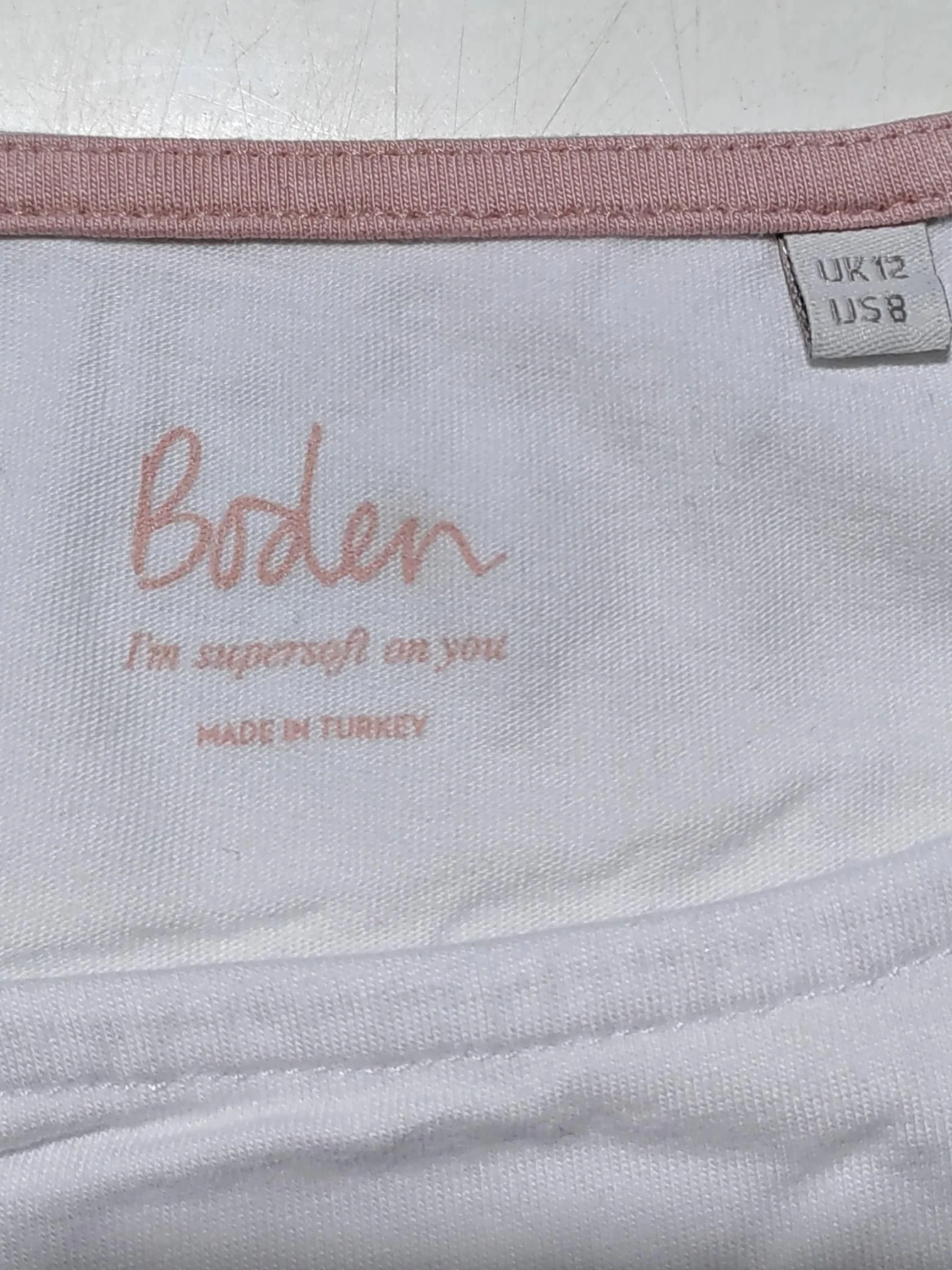 Boden Women's T-Shirt UK 12 White Cotton with Lyocell Modal Basic - Image 6
