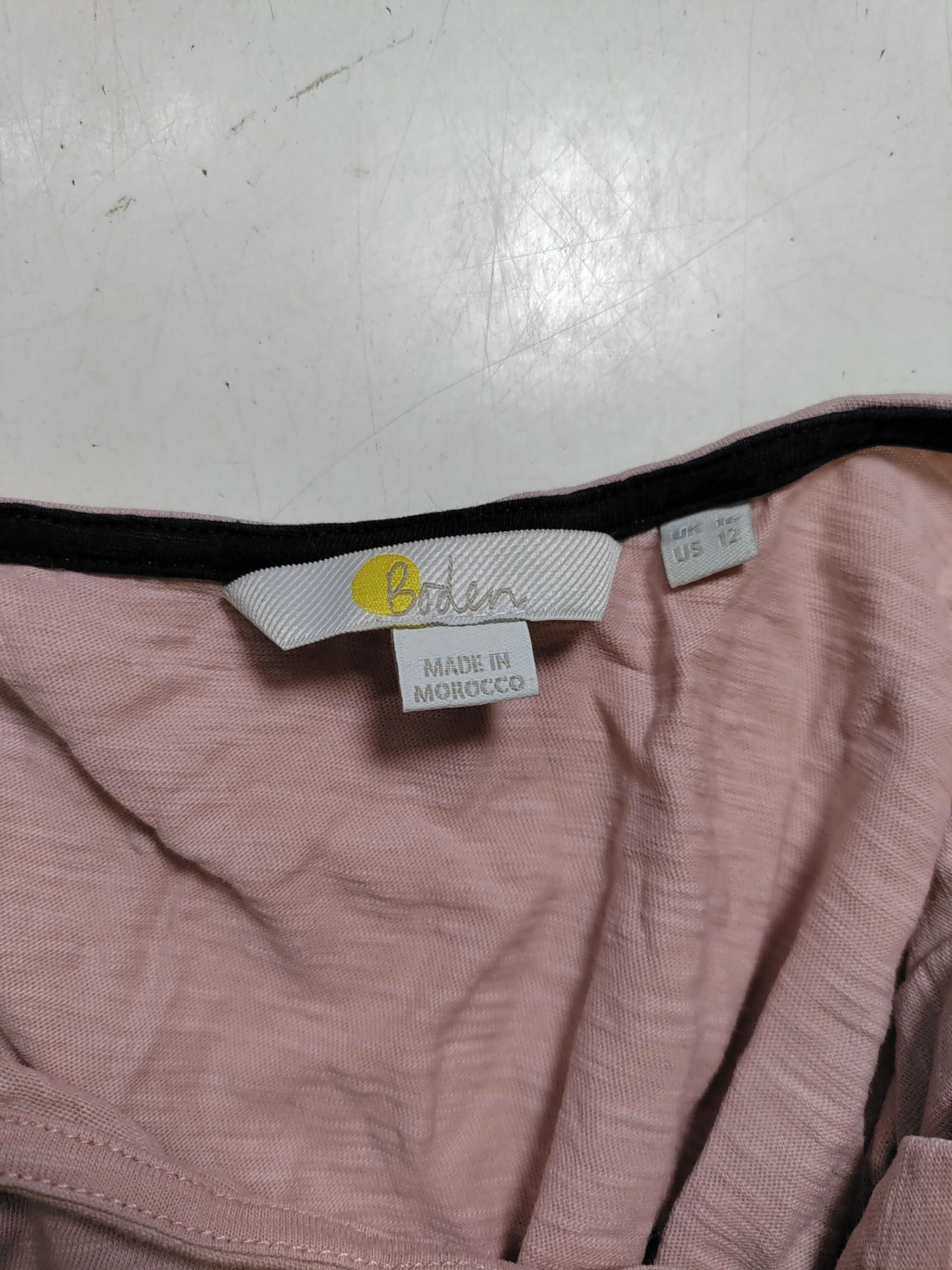 Boden Women's T-Shirt UK 16 Pink 100% Cotton Sleeveless Round Neck Basic - Image 5