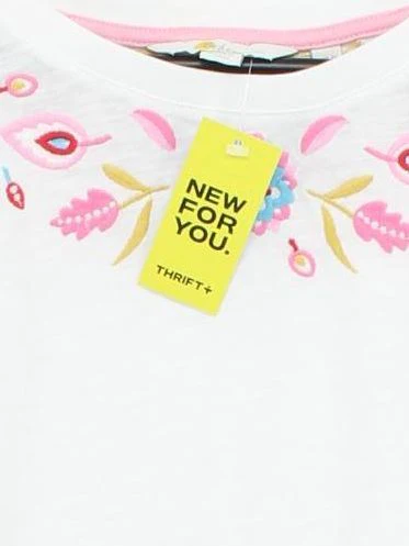 Boden Women's T-Shirt UK 16 White 100% Cotton Basic - Image 3