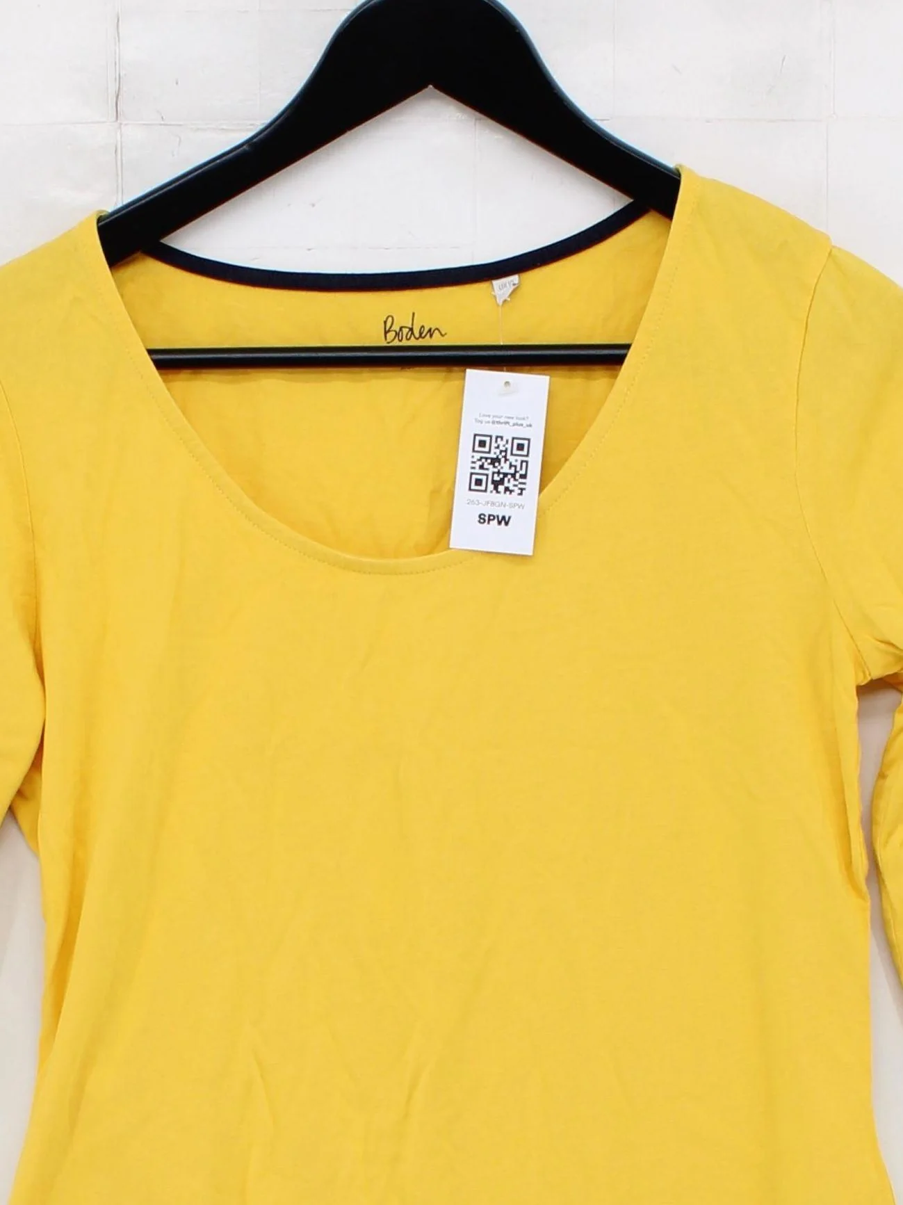 Boden Women's T-Shirt UK 36 Yellow Cotton with Lyocell Modal Basic - Image 3