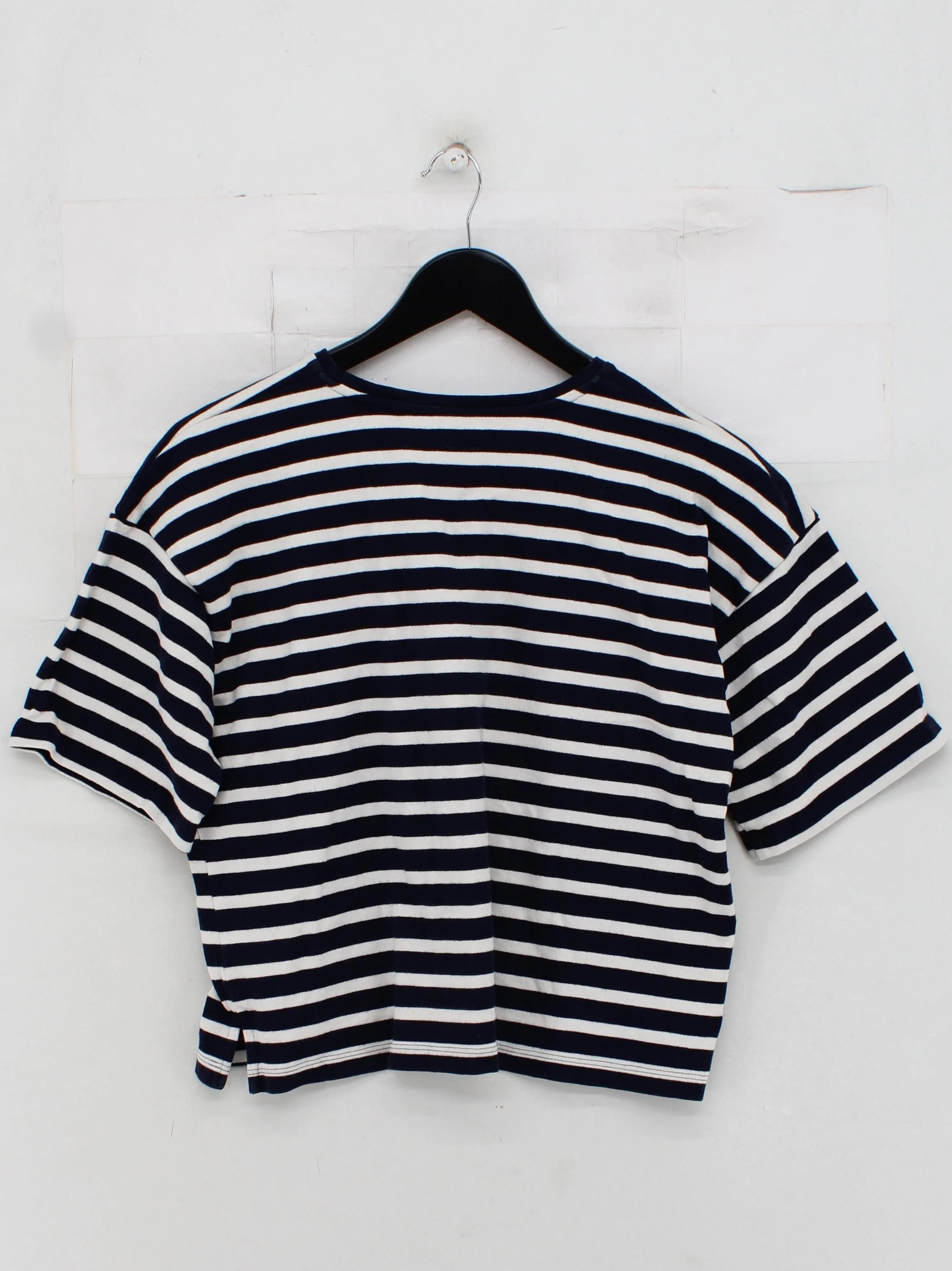 Boden Women's T-Shirt XL Blue Striped 100% Cotton Short Sleeve Round Neck Basic - Image 2
