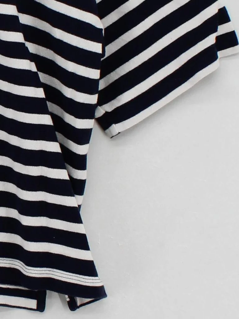Boden Women's T-Shirt XL Blue Striped 100% Cotton Short Sleeve Round Neck Basic - Image 4