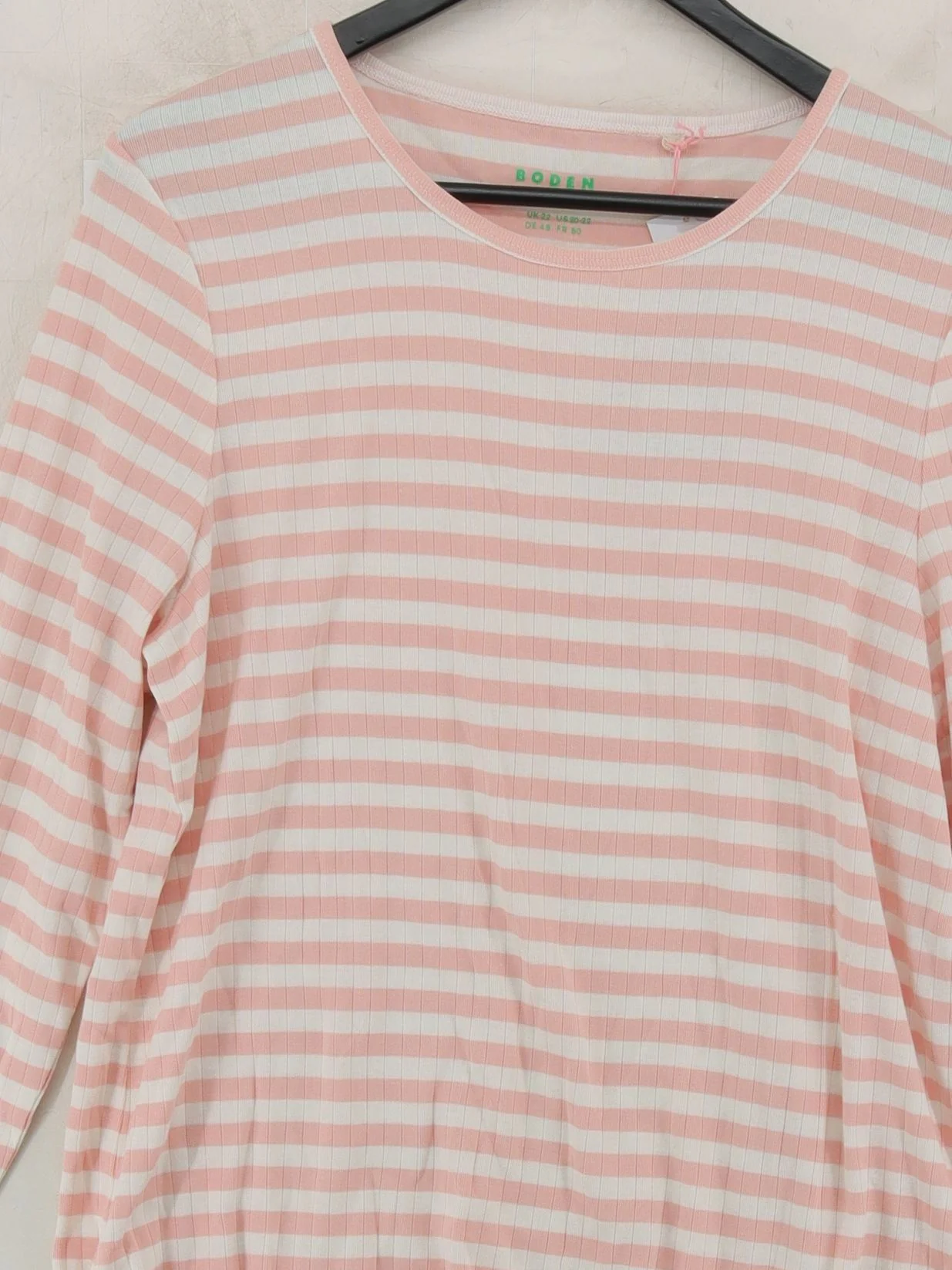 Boden Women's T-Shirt XXL Pink Striped 100% Cotton Short Sleeve Round Neck Basic - Image 3