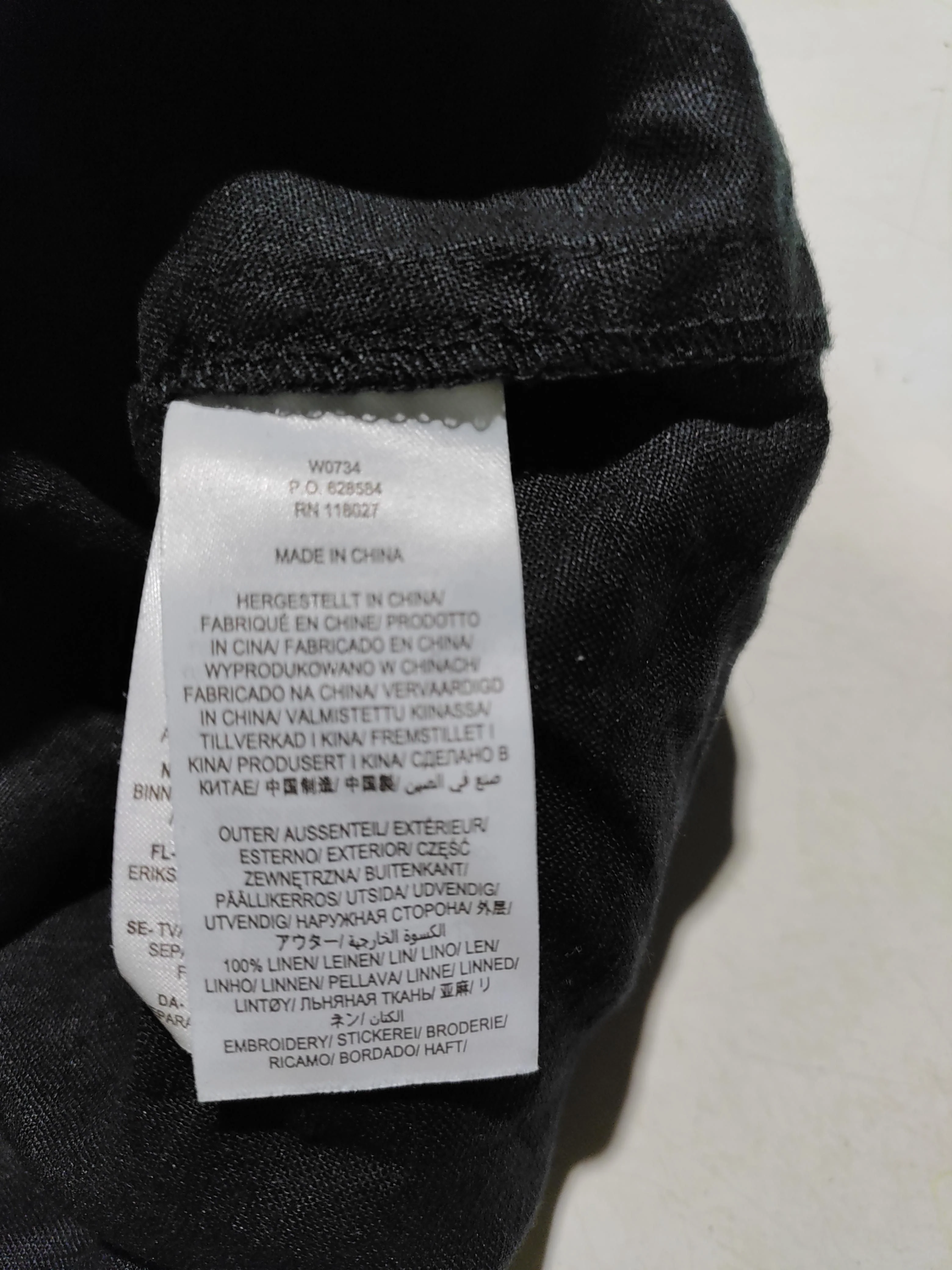 Boden Women's Top L Black 100% Linen Short Sleeve Round Neck Basic - Image 6