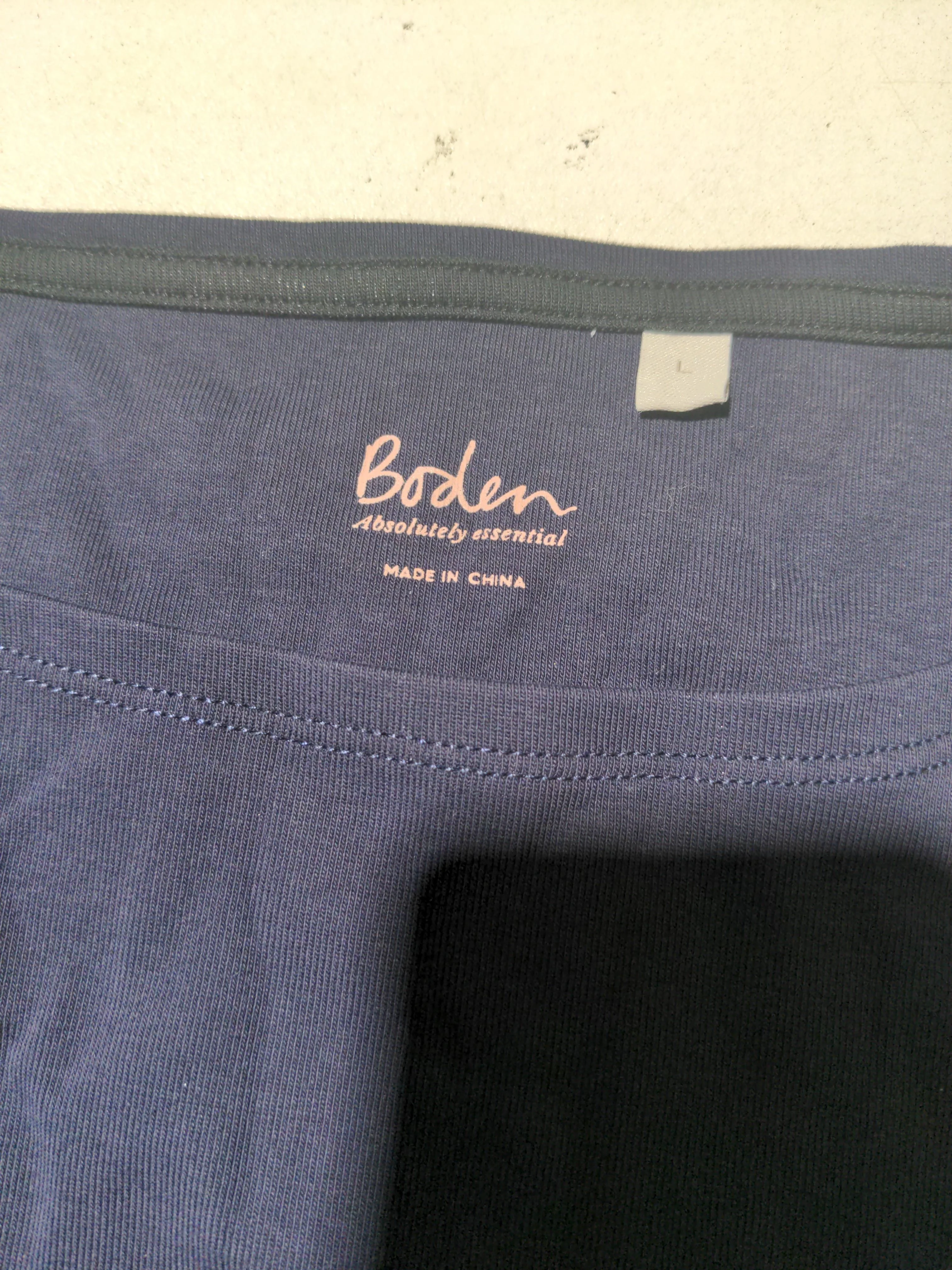 Boden Women's Top L Blue Cotton with Elastane Long Sleeve Square Neck Basic - Image 5