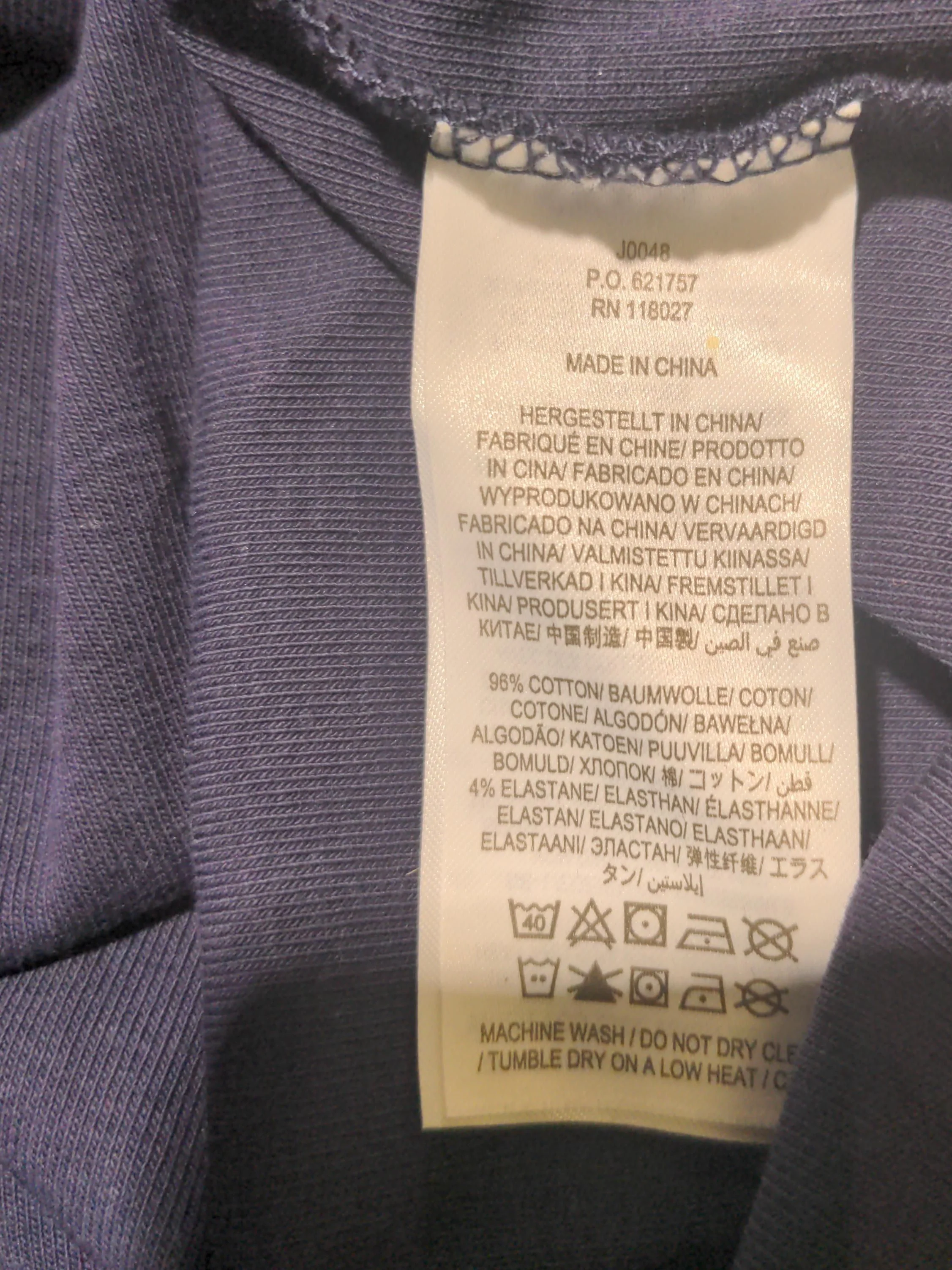 Boden Women's Top L Blue Cotton with Elastane Long Sleeve Square Neck Basic - Image 6