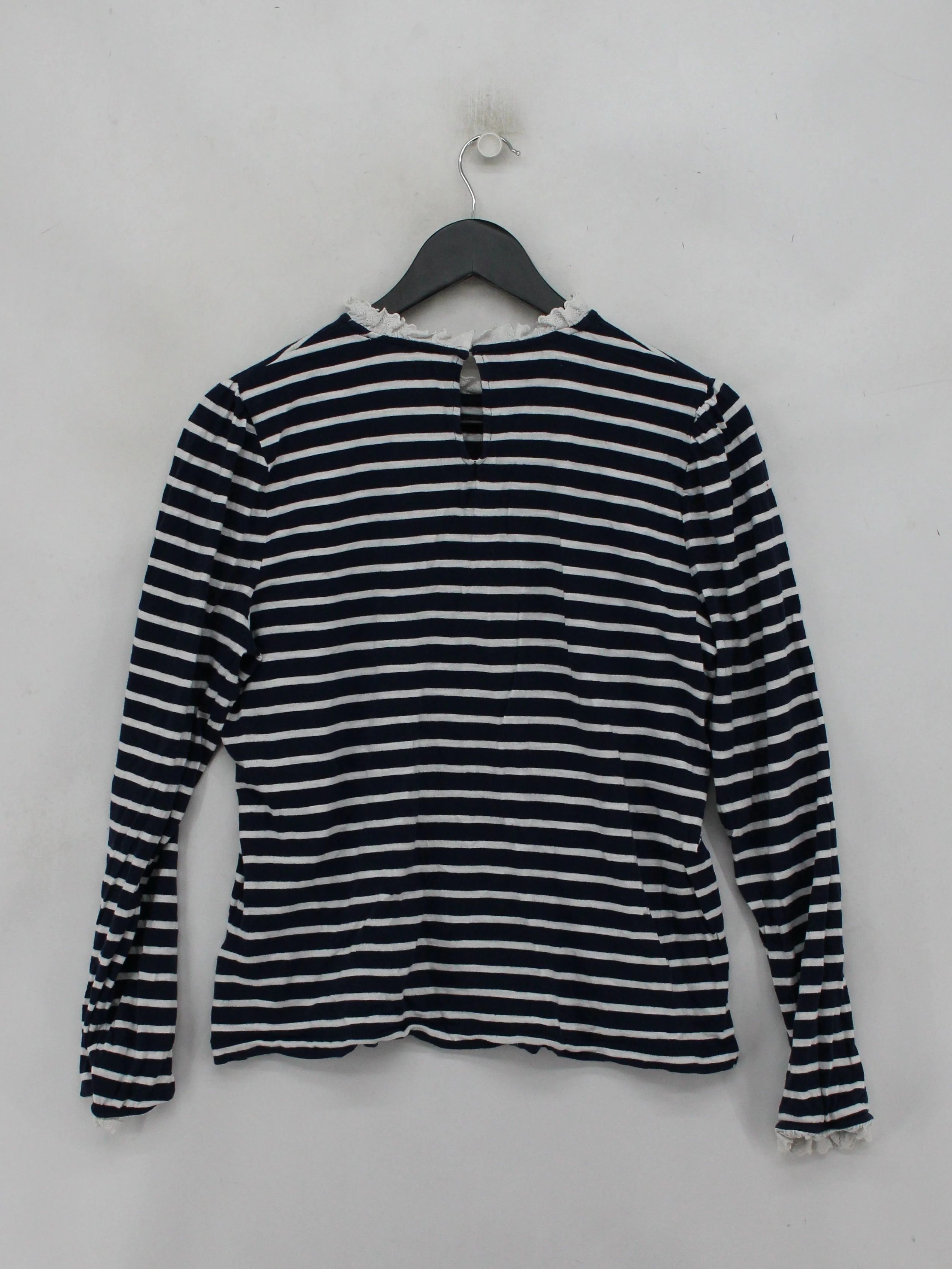 Boden Women's Top L Multi Striped 100% Cotton Long Sleeve High Neck Basic - Image 2