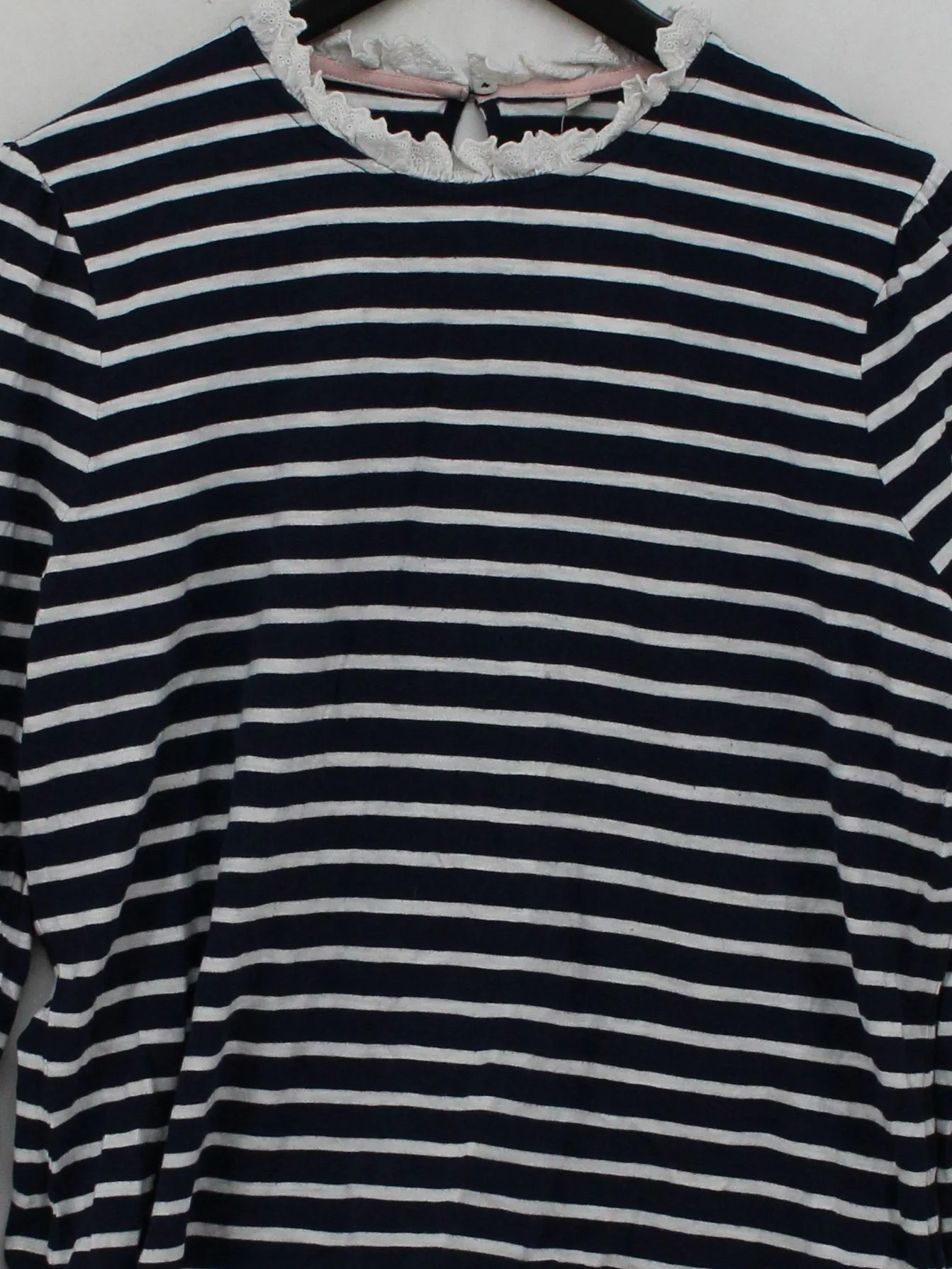 Boden Women's Top L Multi Striped 100% Cotton Long Sleeve High Neck Basic - Image 3