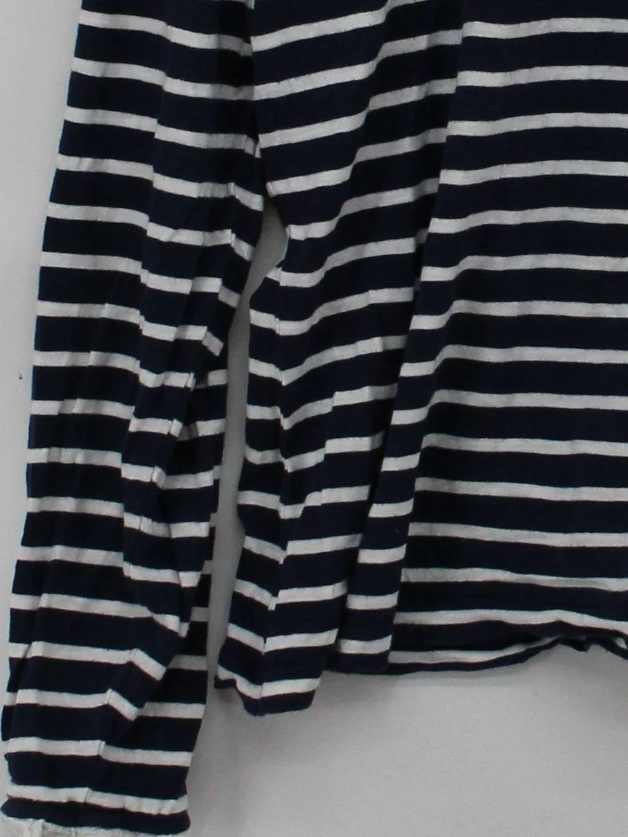 Boden Women's Top L Multi Striped 100% Cotton Long Sleeve High Neck Basic - Image 4