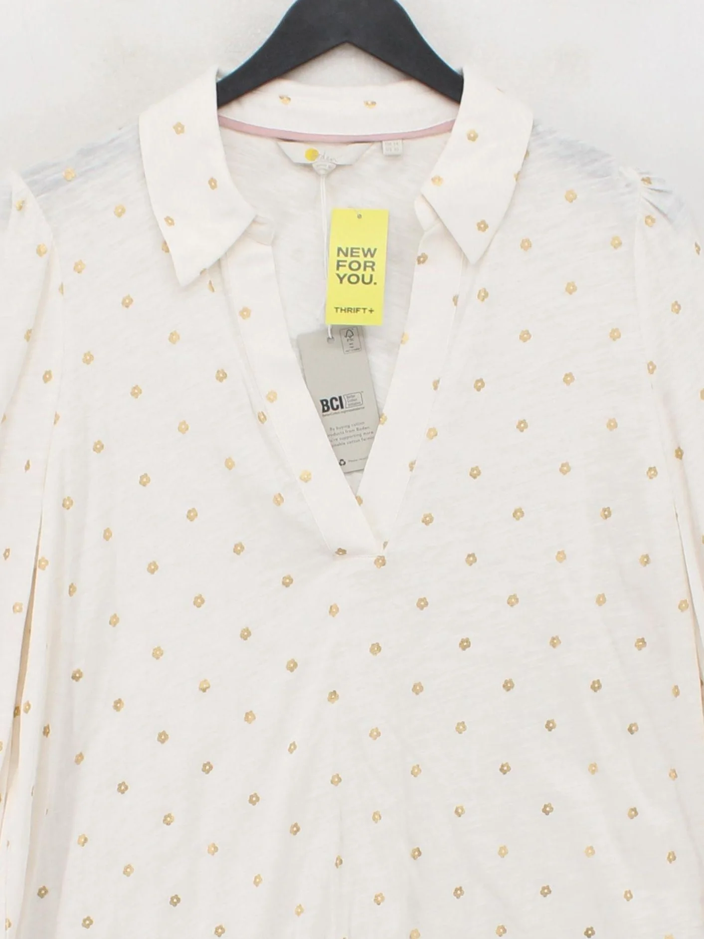 Boden Women's Top L White 100% Cotton Long Sleeve Collared Basic - Image 3