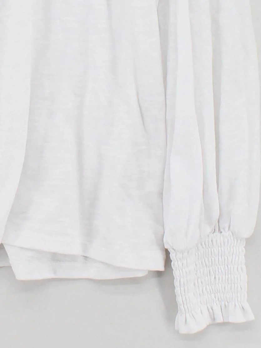 Boden Women's Top L White 100% Cotton Long Sleeve Round Neck Basic - Image 4