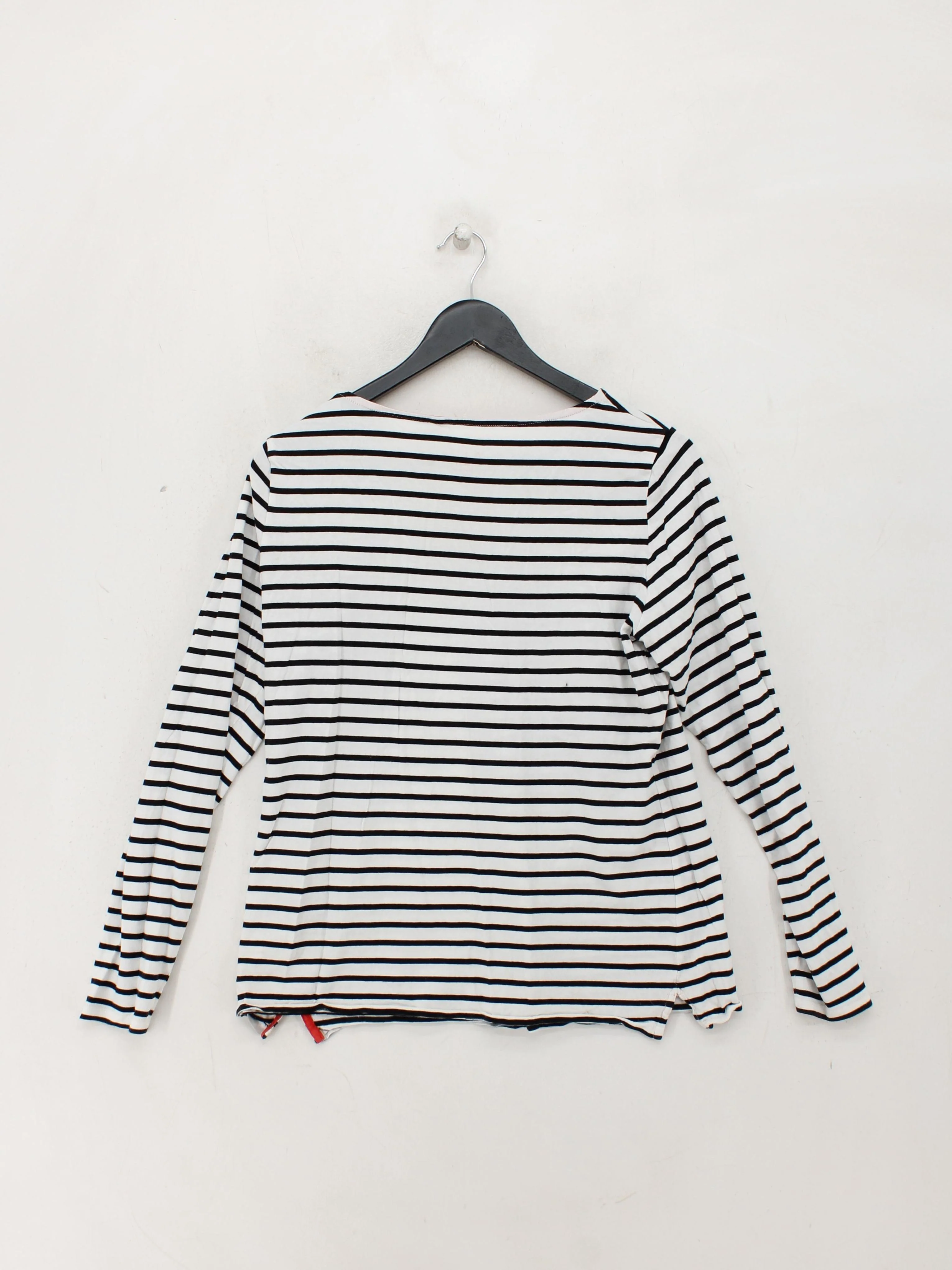 Boden Women's Top L White Striped 100% Cotton Long Sleeve Round Neck Basic - Image 2