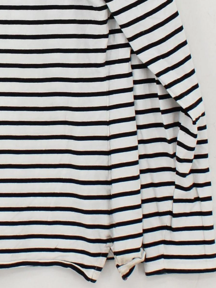Boden Women's Top L White Striped 100% Cotton Long Sleeve Round Neck Basic - Image 4