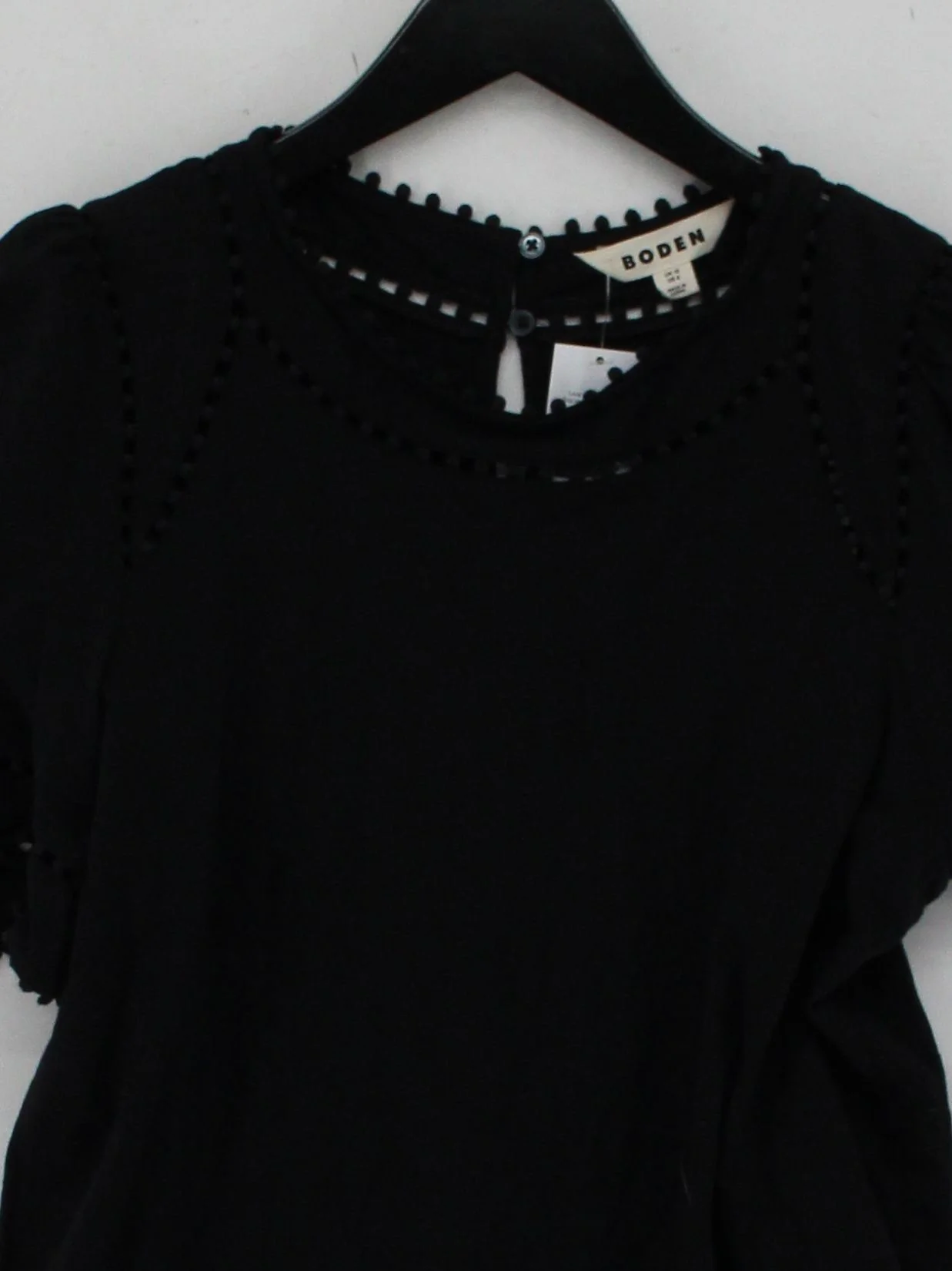 Boden Women's Top M Black 100% Cotton Short Sleeve Round Neck Basic - Image 3