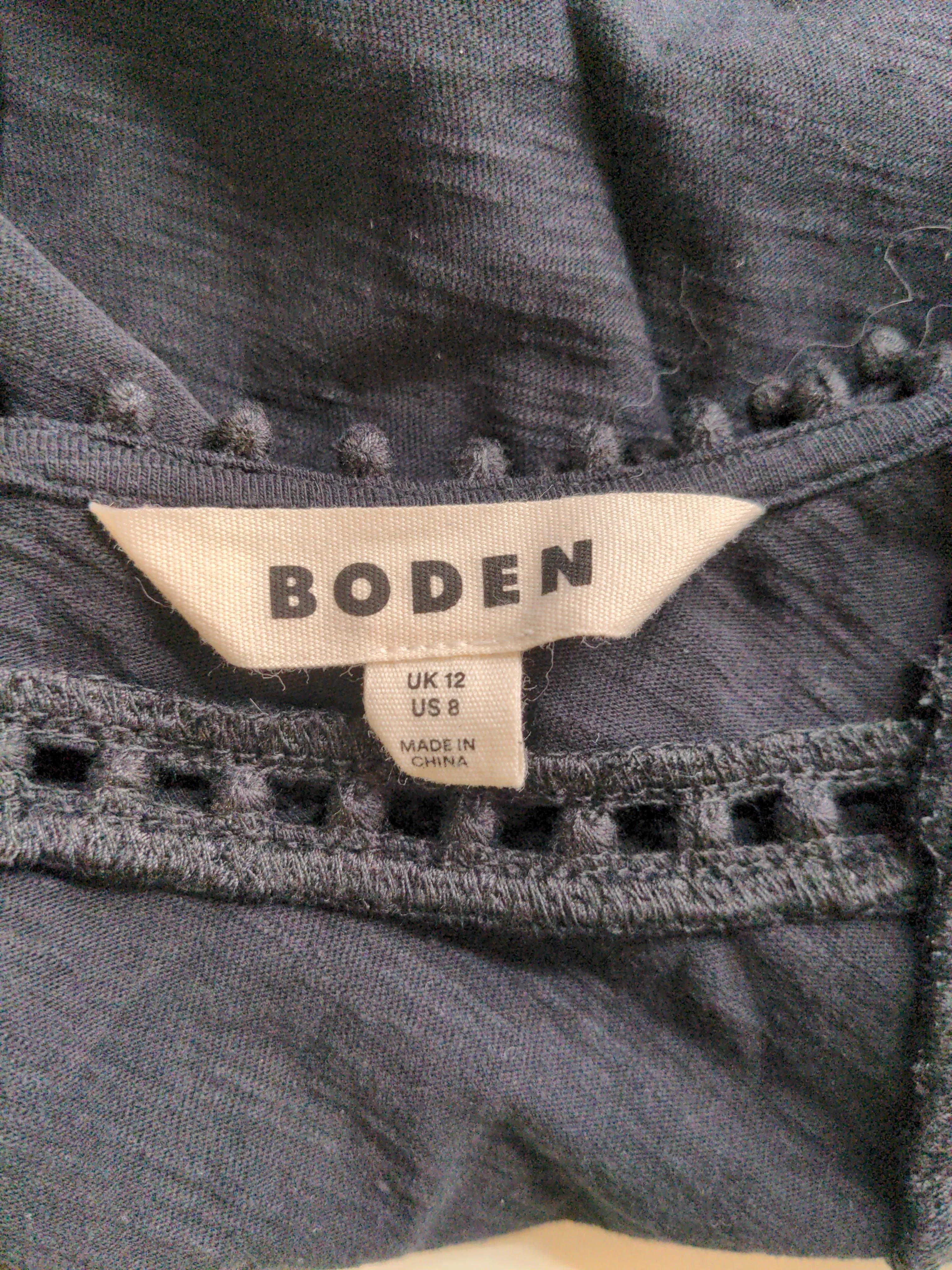 Boden Women's Top M Black 100% Cotton Short Sleeve Round Neck Basic - Image 5