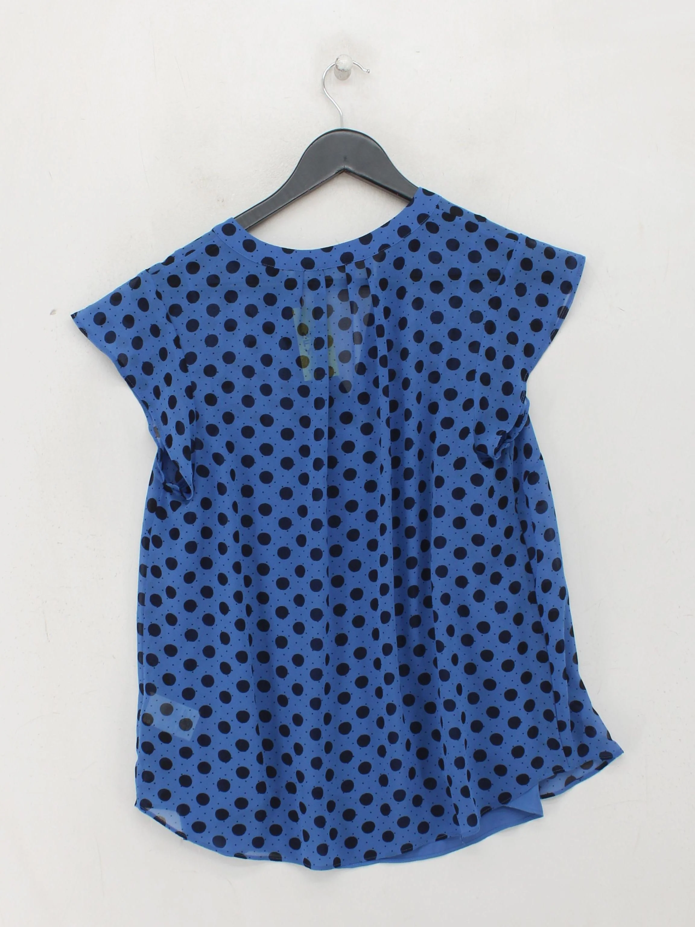 Boden Women's Top M Blue Polkadot 100% Polyester Short Sleeve Round Neck Basic - Image 2