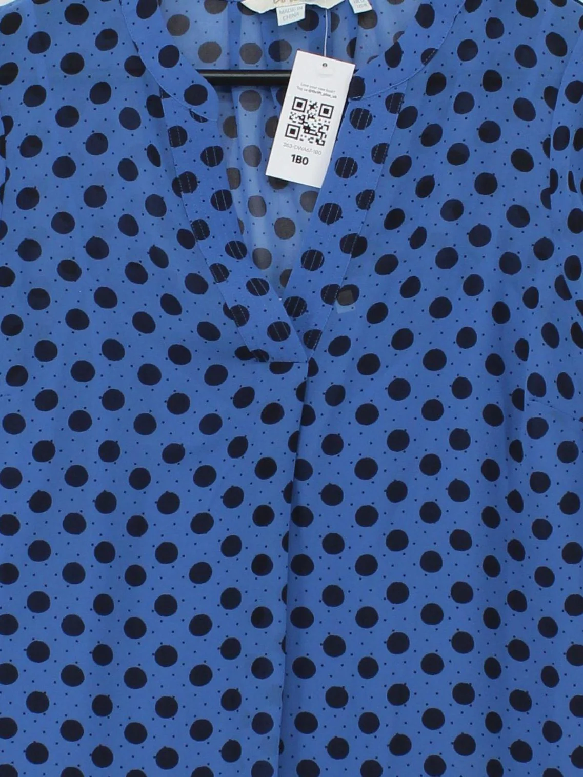 Boden Women's Top M Blue Polkadot 100% Polyester Short Sleeve Round Neck Basic - Image 3