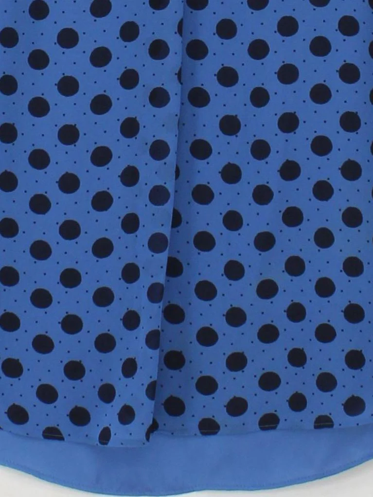 Boden Women's Top M Blue Polkadot 100% Polyester Short Sleeve Round Neck Basic - Image 4