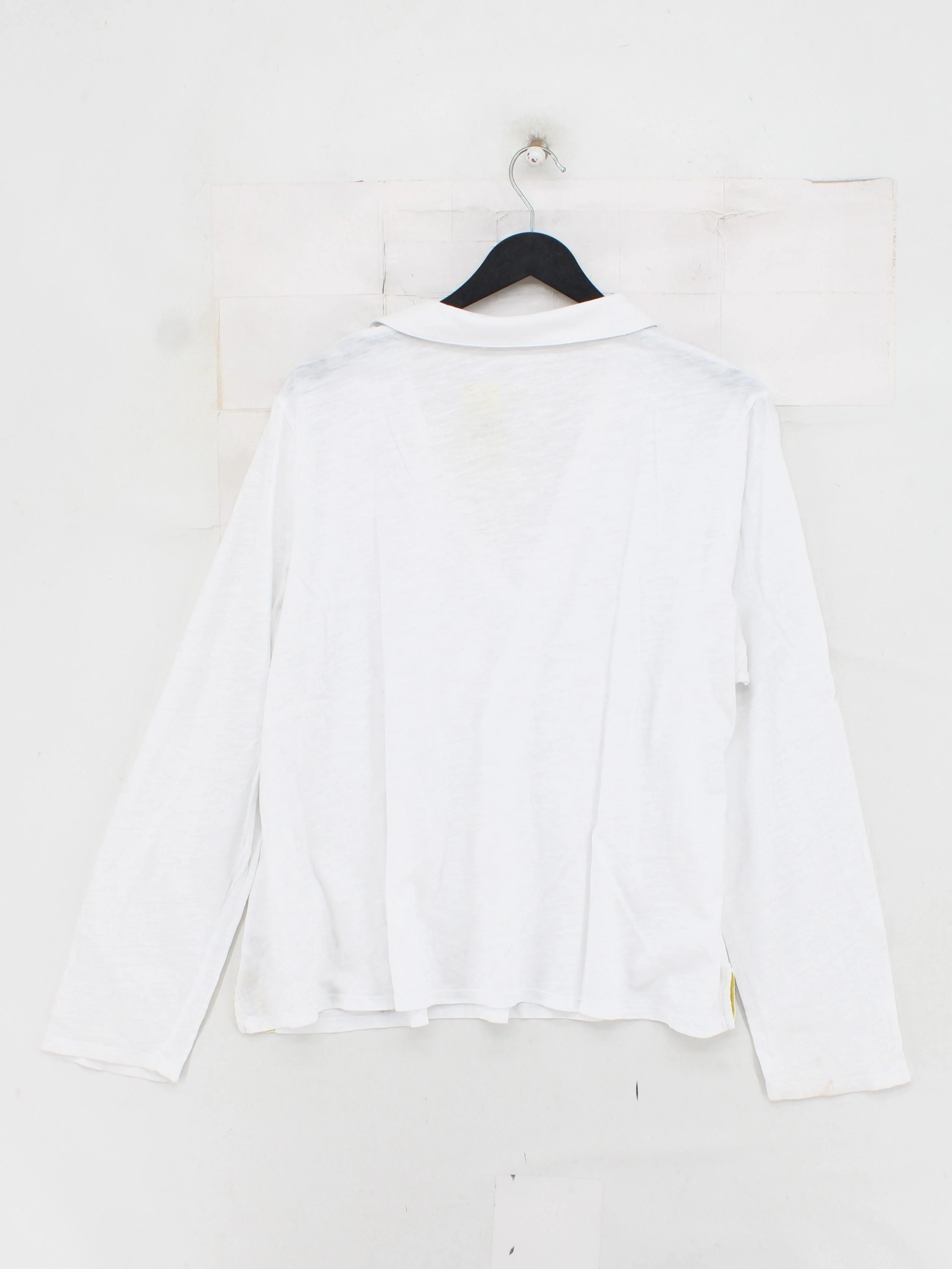 Boden Women's Top M White 100% Cotton Long Sleeve V-Neck Basic - Image 2