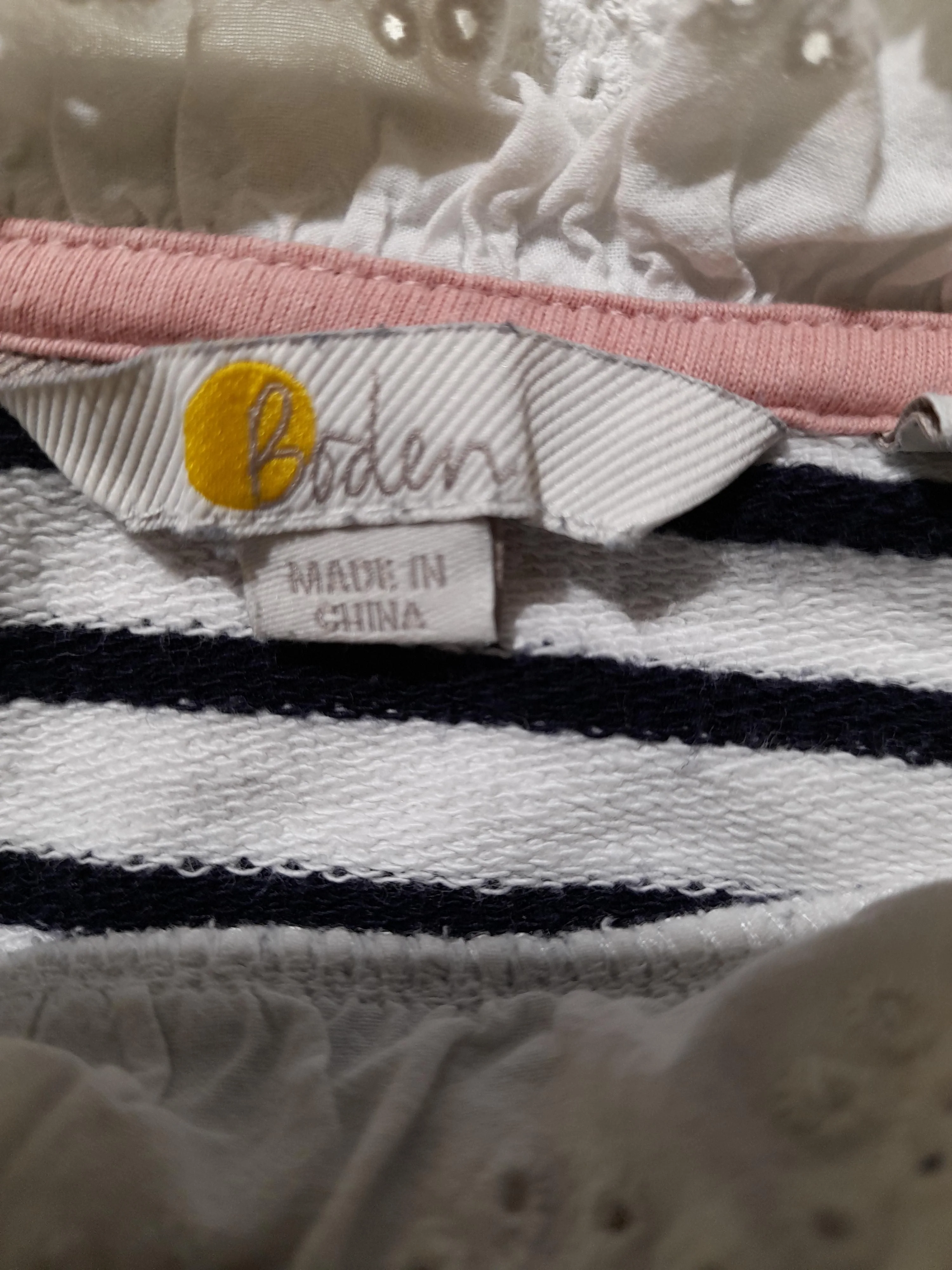 Boden Women's Top M White Striped 100% Cotton Long Sleeve Crew Neck Basic - Image 6