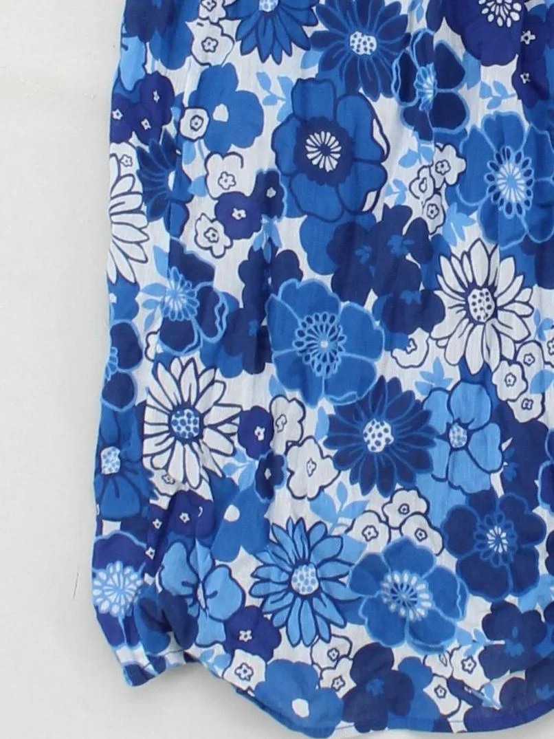 Boden Women's Top S Blue Floral 100% Cotton Short Sleeve Round Neck Basic - Image 4
