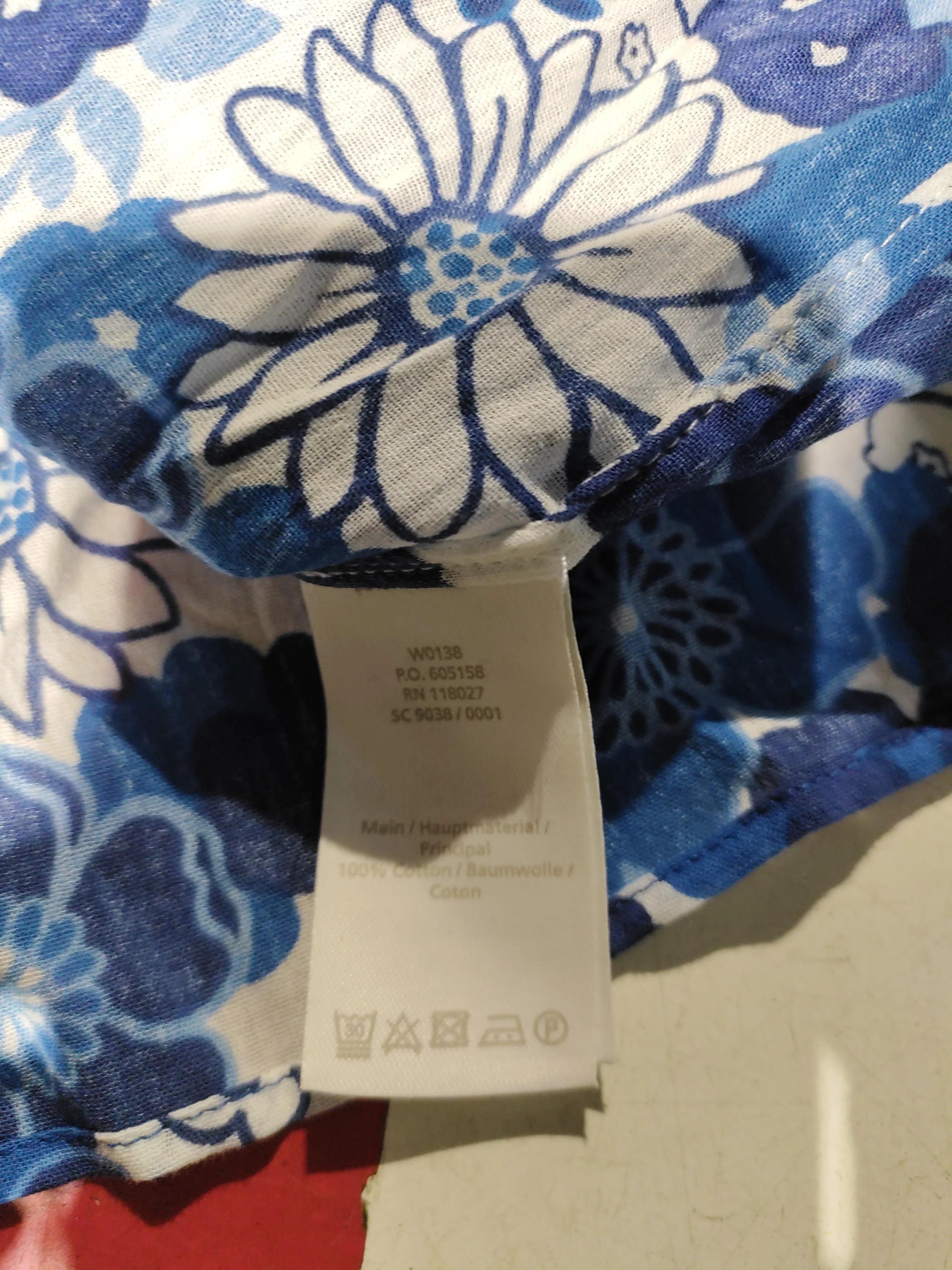 Boden Women's Top S Blue Floral 100% Cotton Short Sleeve Round Neck Basic - Image 6