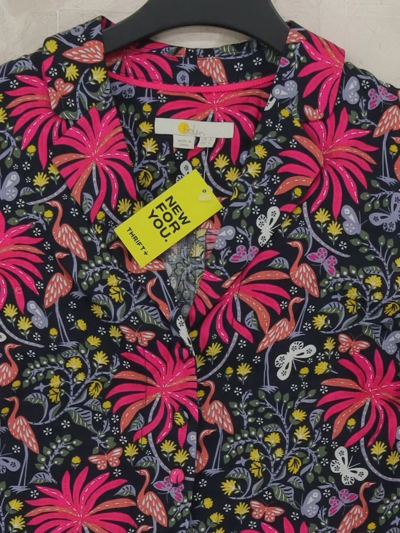 Boden Women's Top S Multi 100% Linen Sleeveless Collared Basic - Image 3