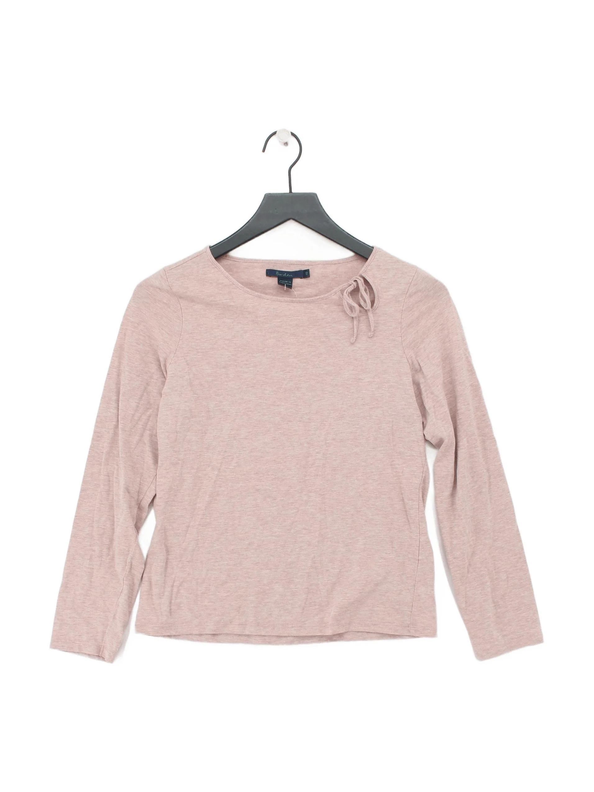 Boden Women's Top S Pink Cotton with Wool Long Sleeve Round Neck Basic