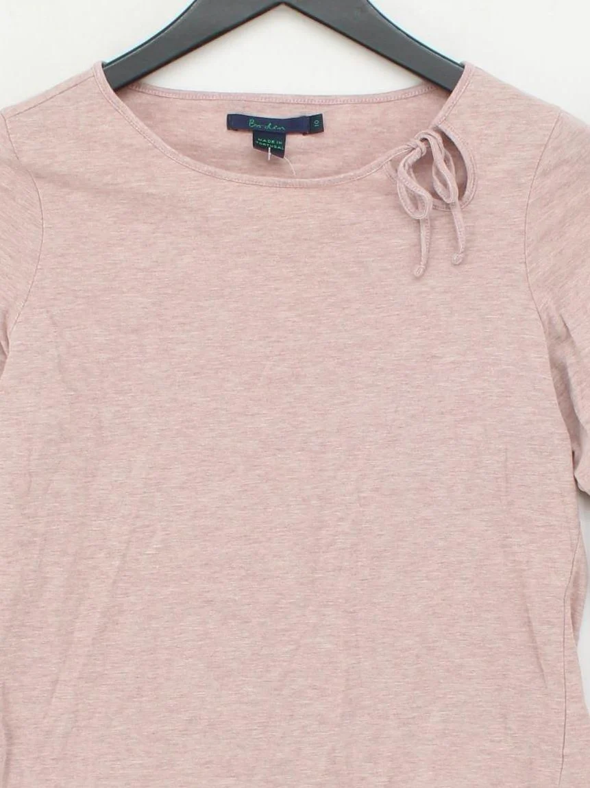 Boden Women's Top S Pink Cotton with Wool Long Sleeve Round Neck Basic - Image 3