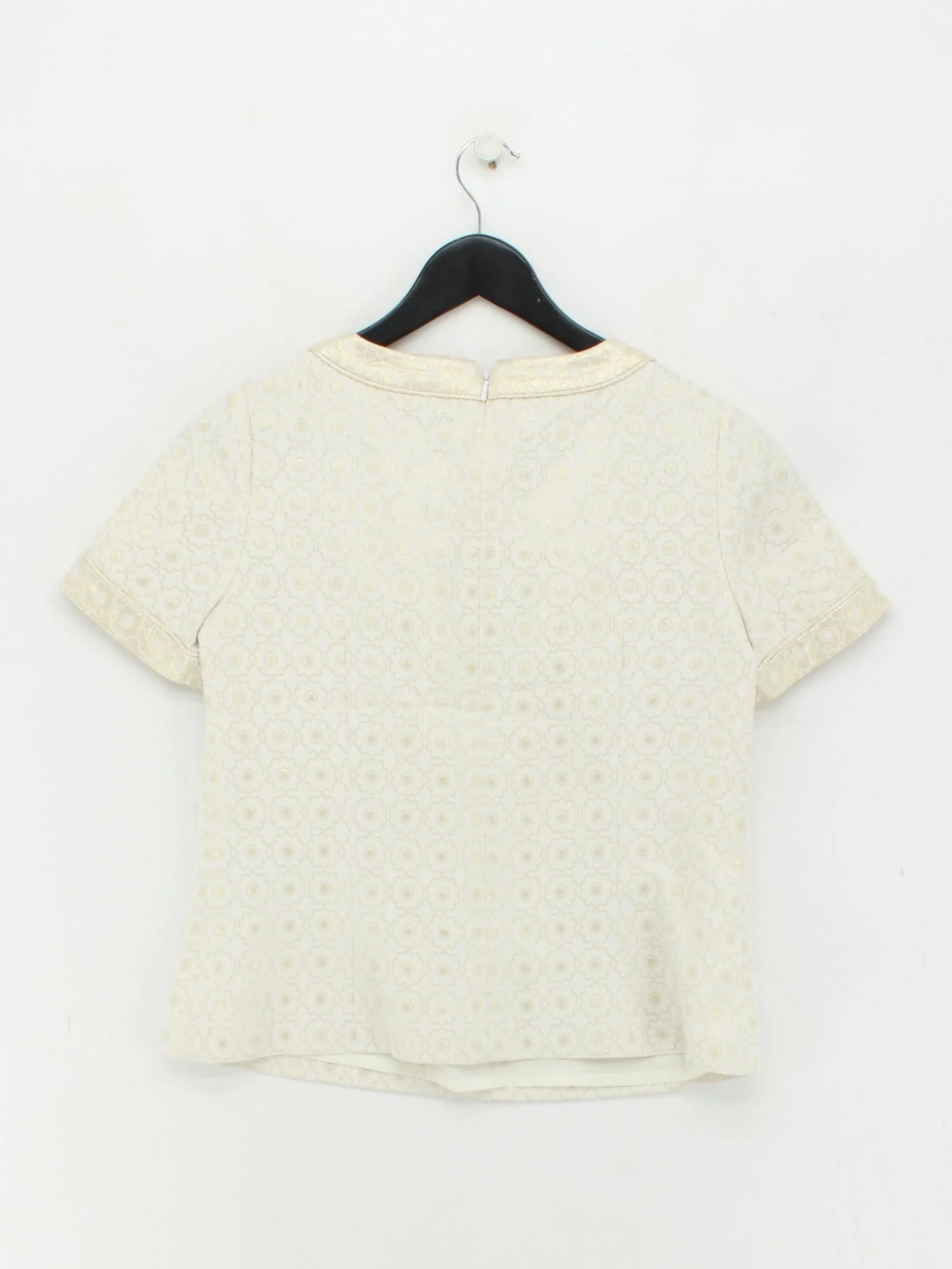 Boden Women's Top UK 10 Cream Polyester with Cotton, Acrylic Basic - Image 2