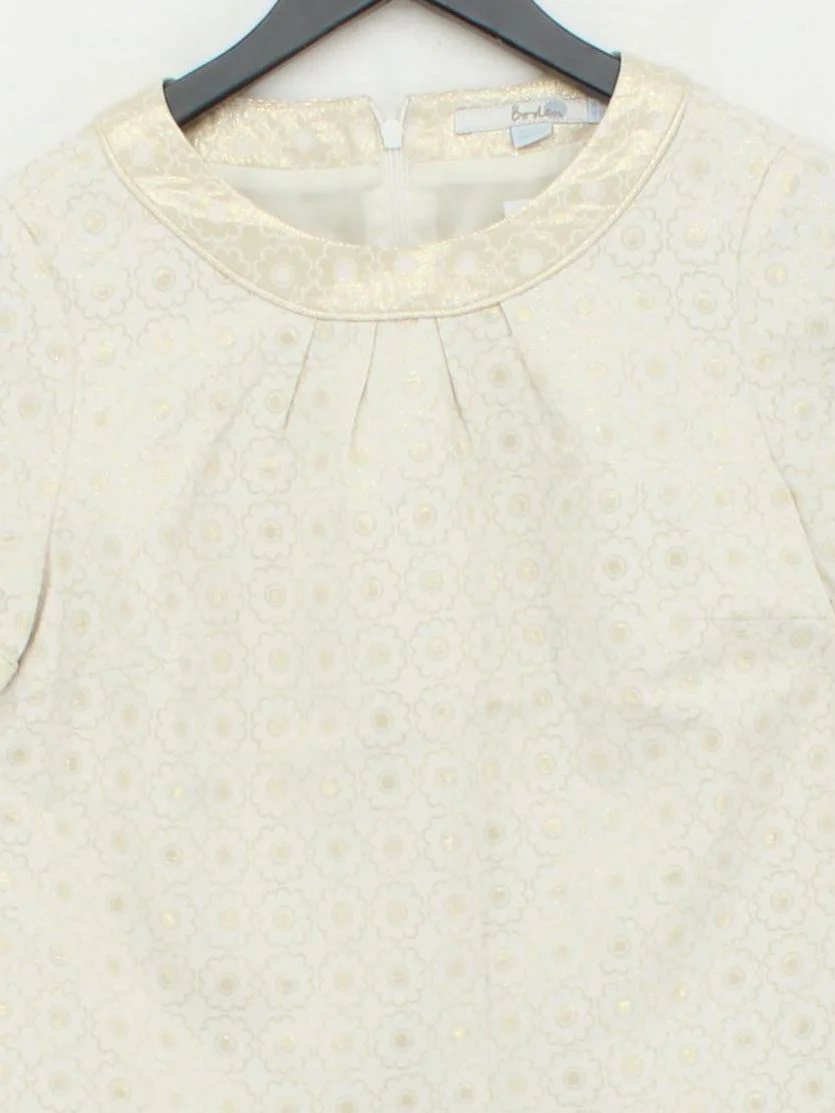 Boden Women's Top UK 10 Cream Polyester with Cotton, Acrylic Basic - Image 3