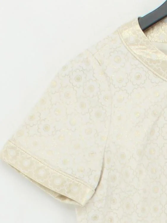 Boden Women's Top UK 10 Cream Polyester with Cotton, Acrylic Basic - Image 4