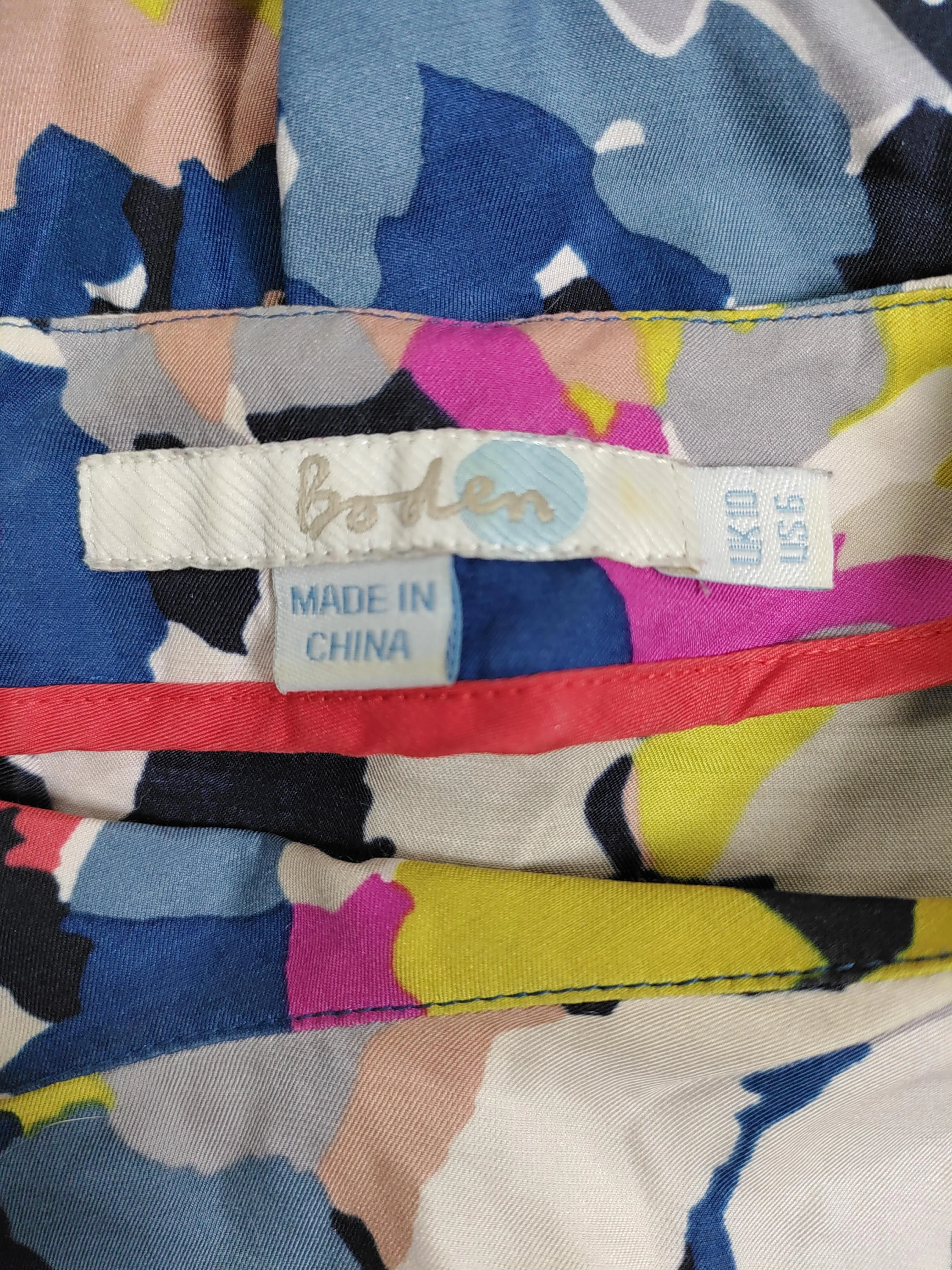 Boden Women's Top UK 10 Multi Viscose with Silk 3/4 Sleeve Round Neck Basic - Image 5