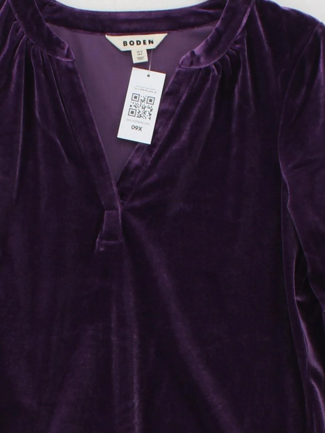 Boden Women's Top UK 10 Purple Polyester with Elastane 3/4 Sleeve V-Neck Basic - Image 3