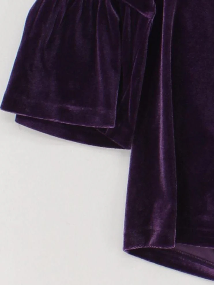 Boden Women's Top UK 10 Purple Polyester with Elastane 3/4 Sleeve V-Neck Basic - Image 4